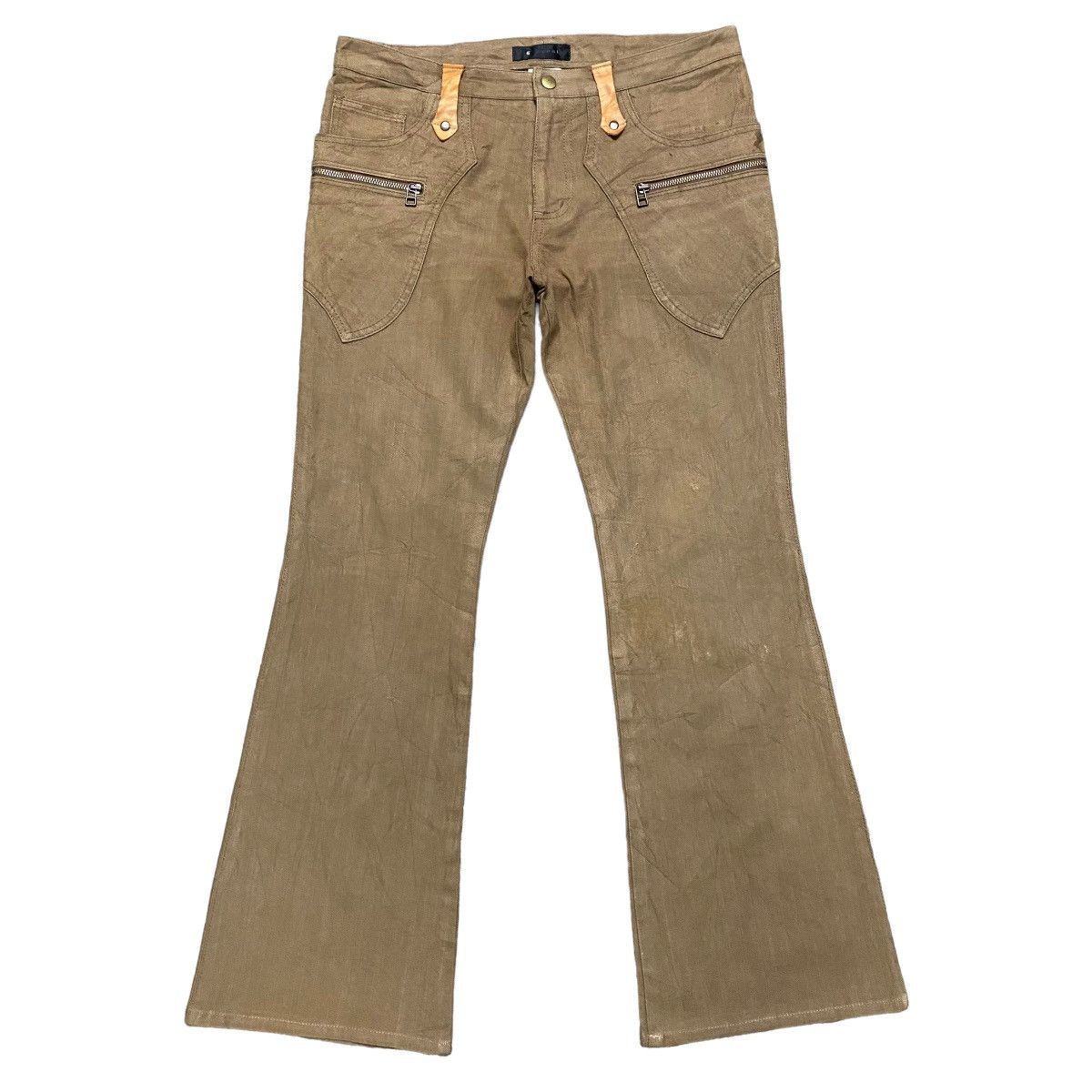 Japanese Brand Japanese Brand Gtreat Leather Trimmed Cargo Flare Pants Size 30" / US 8 / IT 44 - 1 Thumbnail