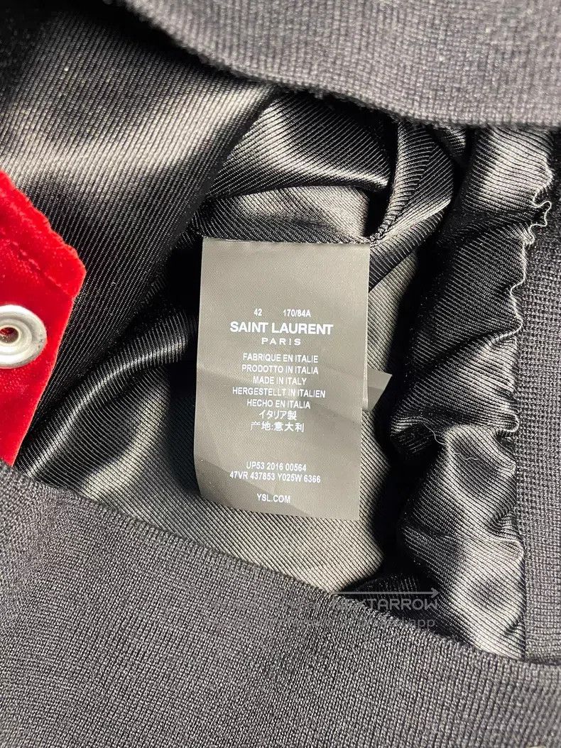 Saint Laurent Paris Saint Laurent Paris Red Velvet Beaded Music Note Jacket Size US XS / EU 42 / 0 - 7 Thumbnail