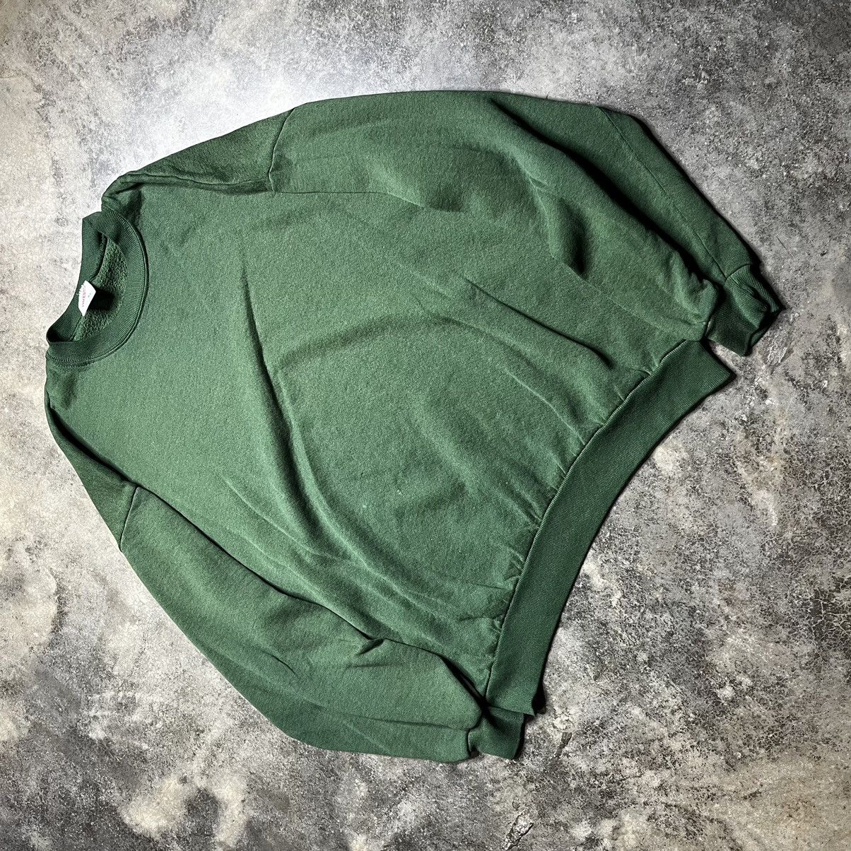 Vintage vintage blank green faded sweatshirt Size US XL / EU 56 / 4 - 3 Thumbnail