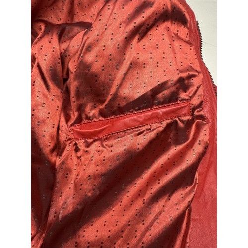 Other Leather Farm Womens Red Slim Motorcycle Jacket Genuine Leath Size M / US 6-8 / IT 42-44 - 11 Thumbnail