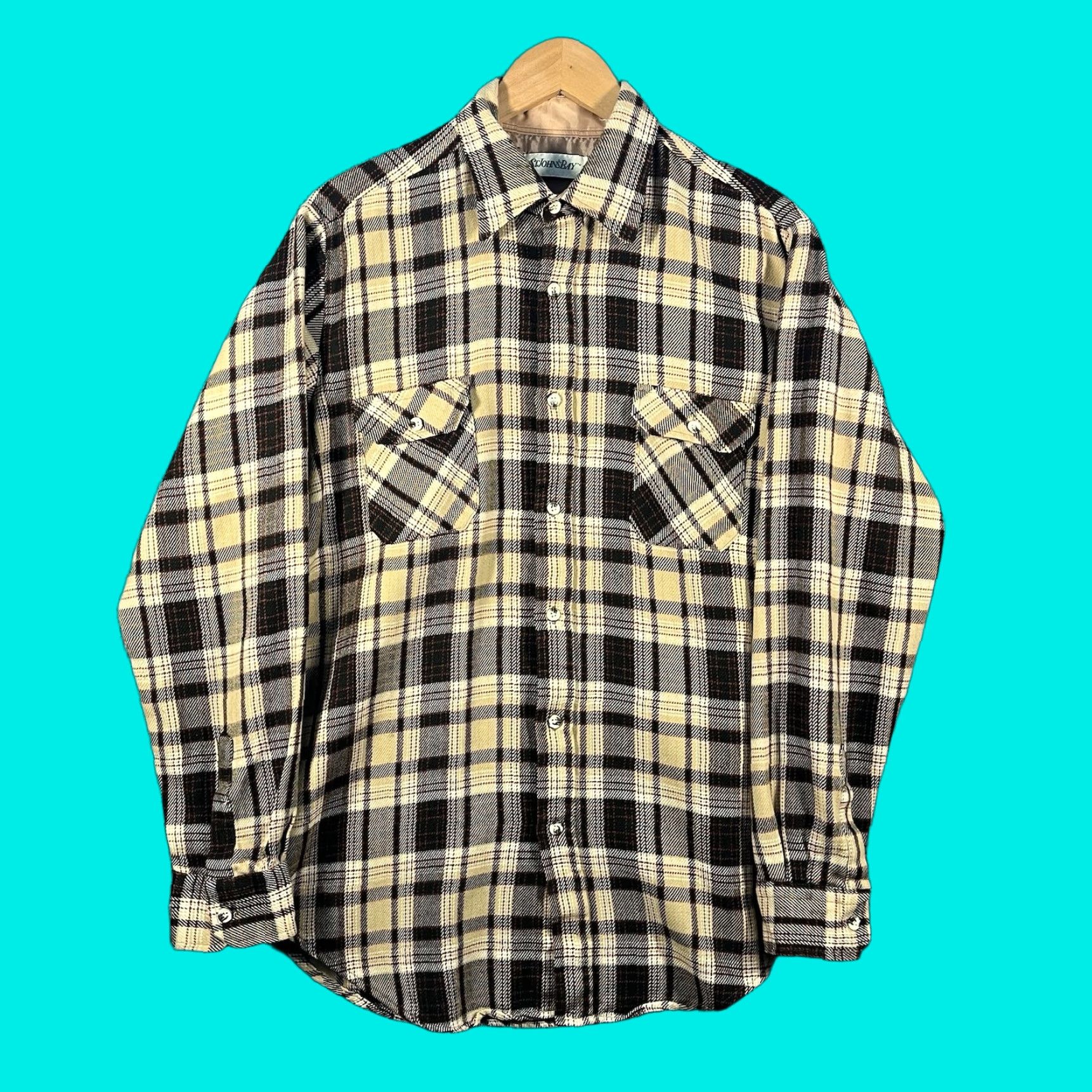 Vintage VINTAGE St John’s Bay Men’s L Brown Plaid Button-Up Flannel Shirt 90s Size US L / EU 52-54 / 3 - 1 Thumbnail