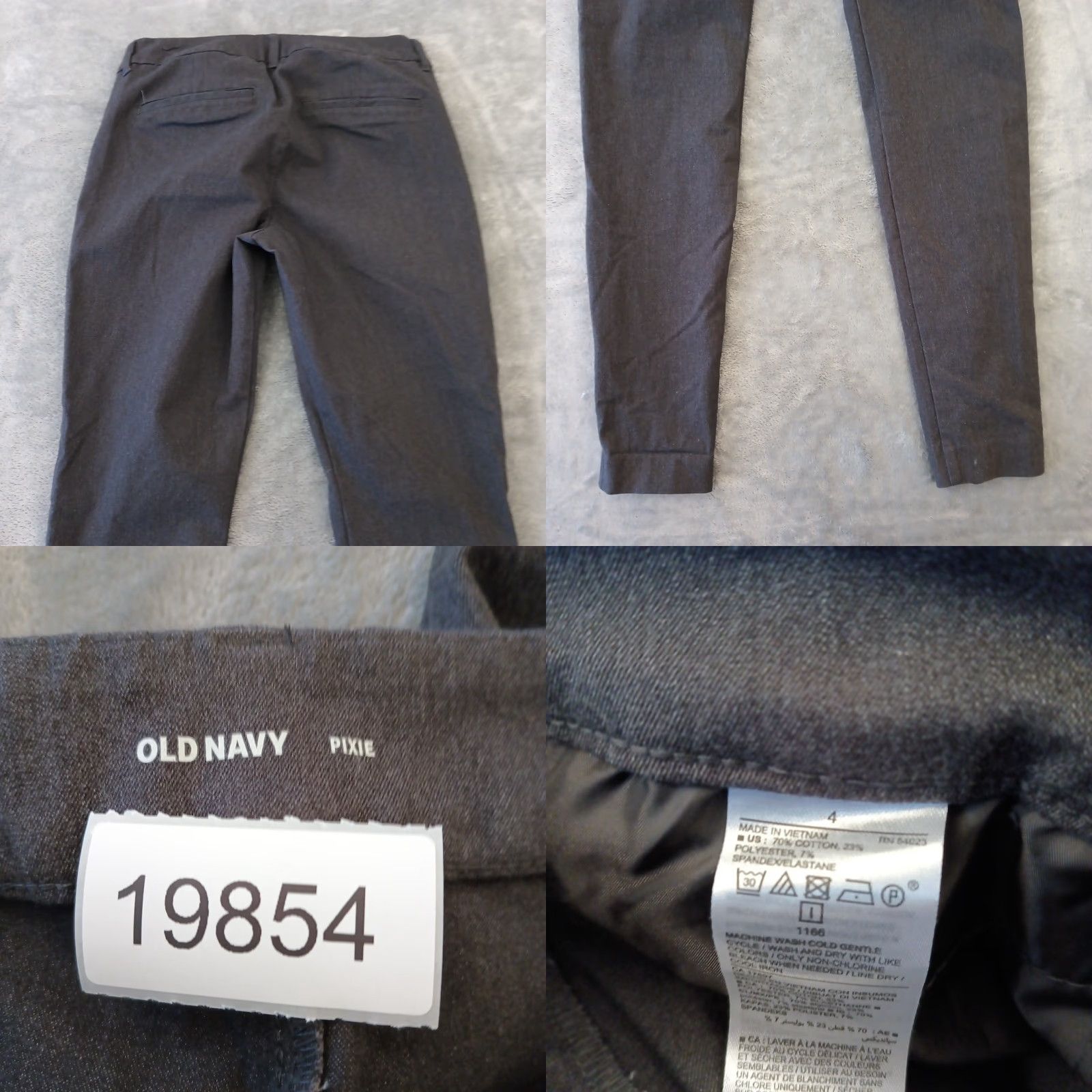 Old Navy Old Navy Pixie Pants Womens Size 4 Gray Ankle Skinny Pockets 28x29 Mid Rise Regular Inseam 29 in Cotton Blend Shirt? Size 27" / US 4 / IT 40 - 8 Thumbnail