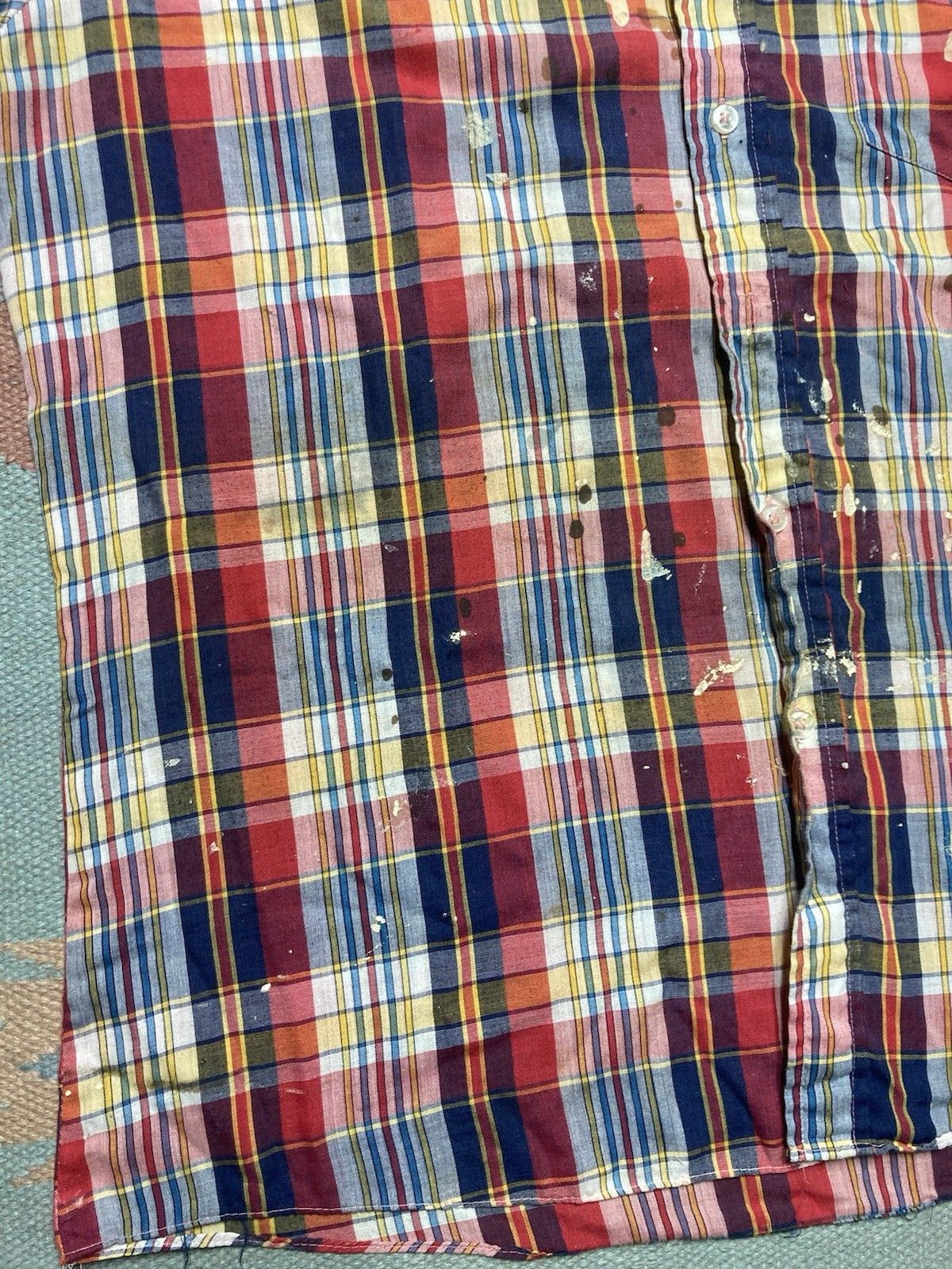 Vintage Vintage 80s button shirt paint distressed lightweight large Size US L / EU 52-54 / 3 - 3 Thumbnail
