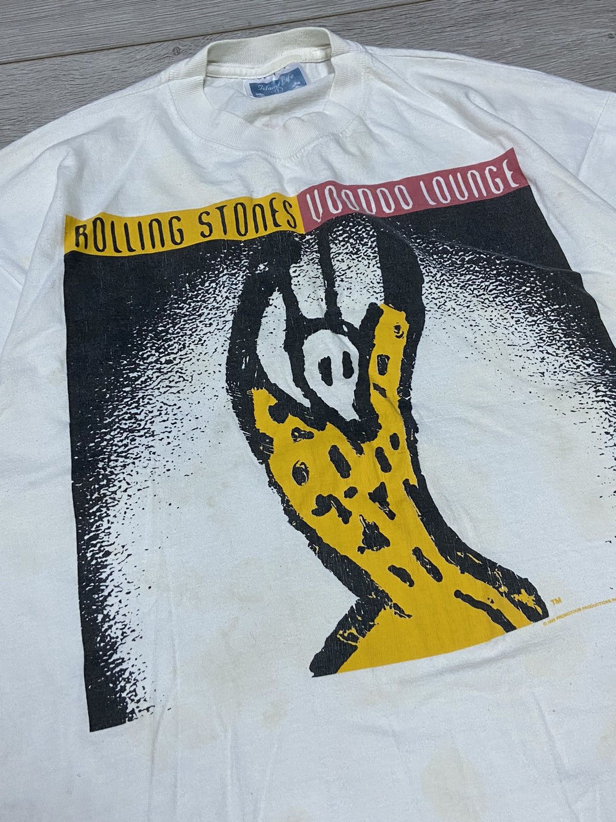 Vintage Rolling Stones 1995 voodoo lounge vintage big print t-shirt Size US L / EU 52-54 / 3 - 6 Thumbnail