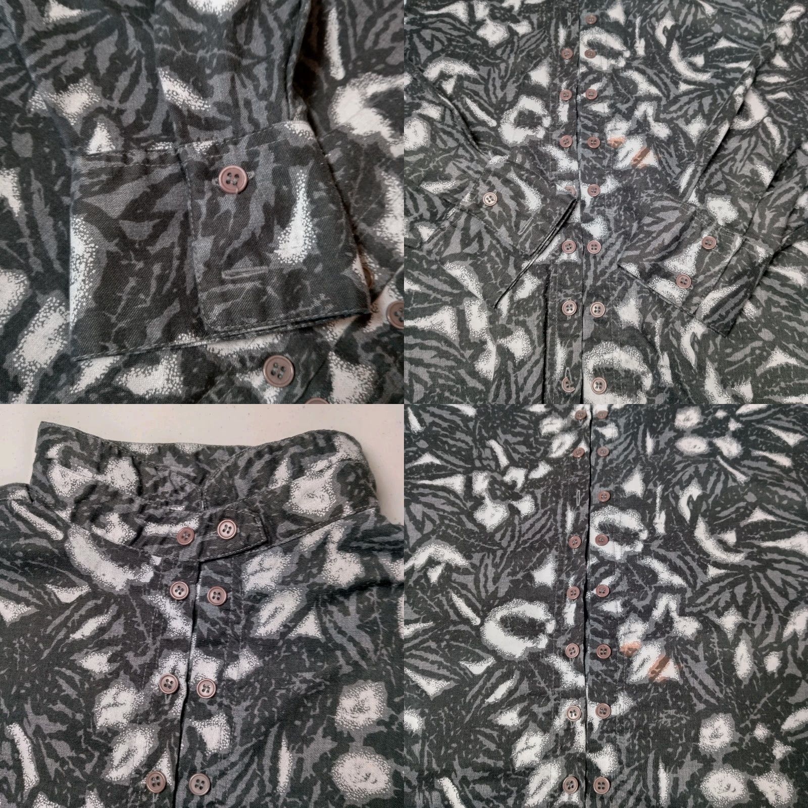 Etro VINTAGE Measure Up Shirt Men 2XL Gray Floral Abstract Retro Long Sleeve Button-Up Size US XXL / EU 58 / 5 - 9 Thumbnail