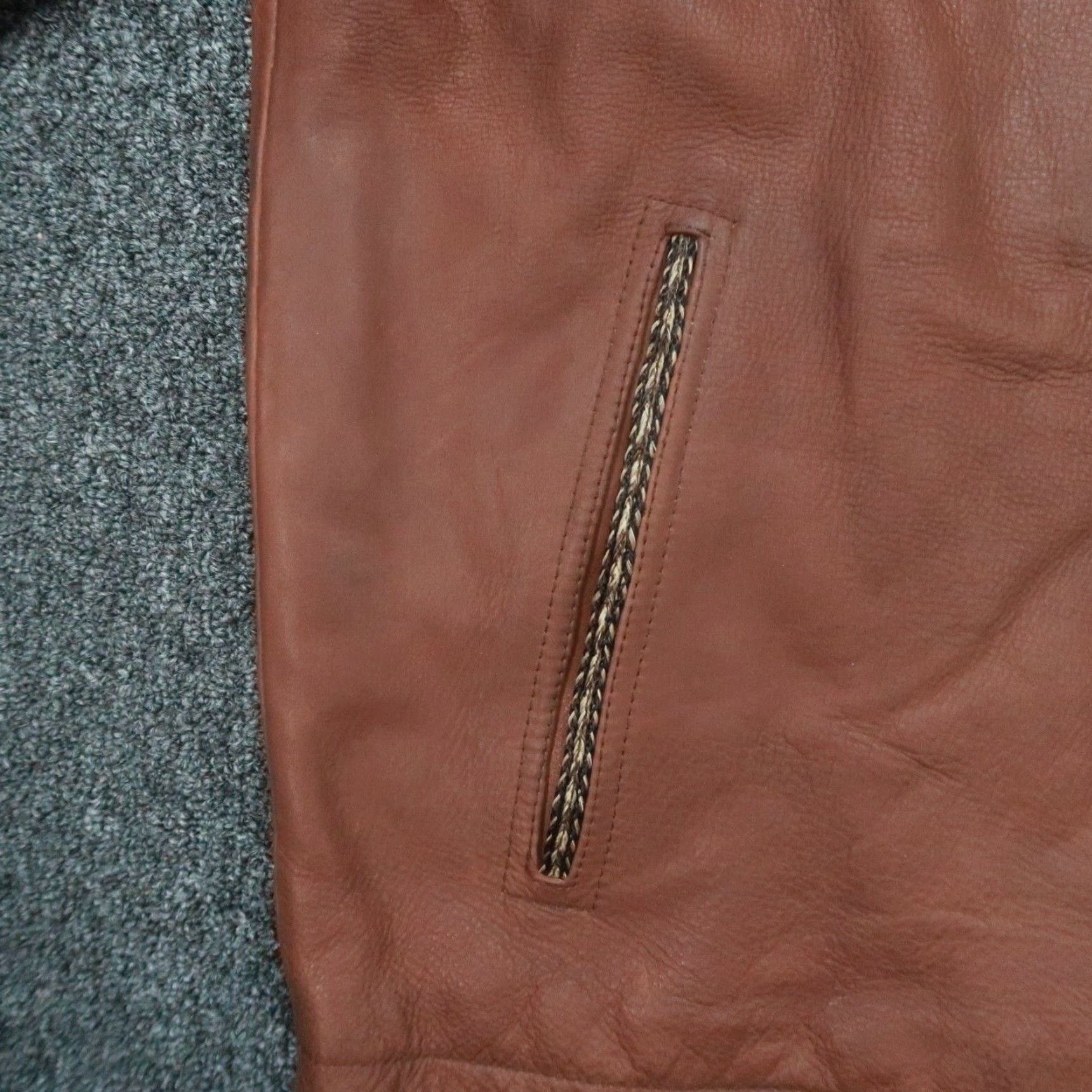 The Territory Ahead Territory Ahead Jacket Mens XL Brown Leather Quilt Lined Full Zip Snap Size US XL / EU 56 / 4 - 6 Thumbnail
