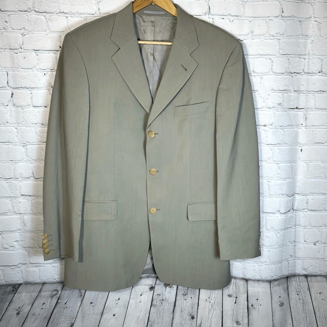 Hugo Boss HUGO BOSS Blazer Sport Coat Jacket 40R Tan Wool Mens Regular Jacket Men Size 40R - 2 Thumbnail