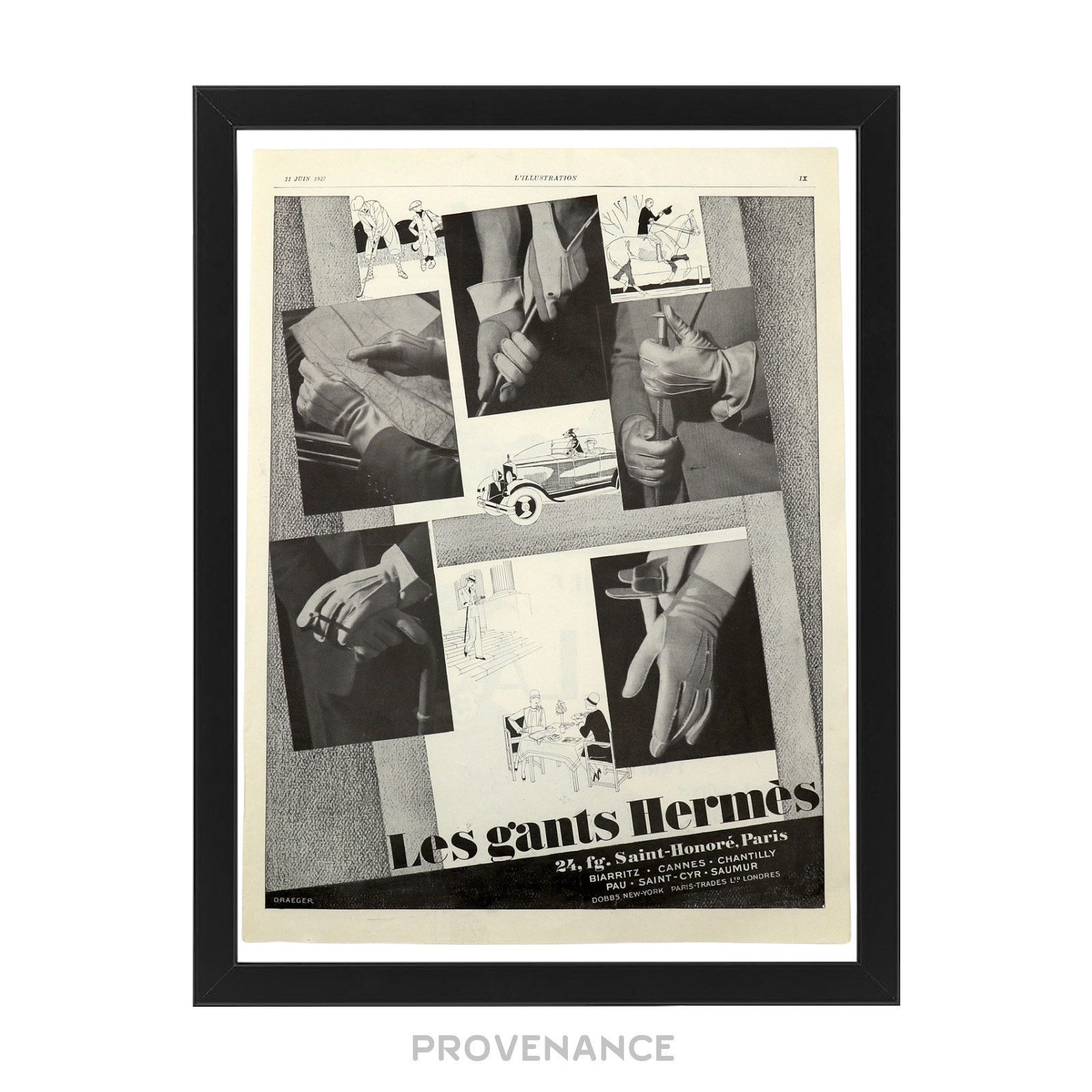 Hermes 🔴 Hermes Antique Vintage Newsprint Ad - Hermès Gloves Size ONE SIZE - 1 Thumbnail