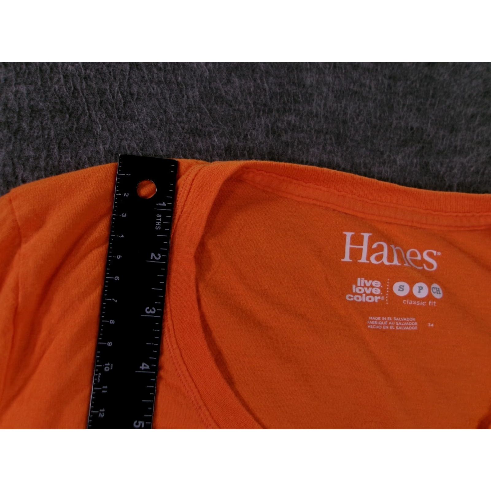 Hanes Hanes Women’s Long Sleeve V-Neck T-Shirt Size S Orange Classic Casual Basic Size S / US 4 / IT 40 - 4 Thumbnail