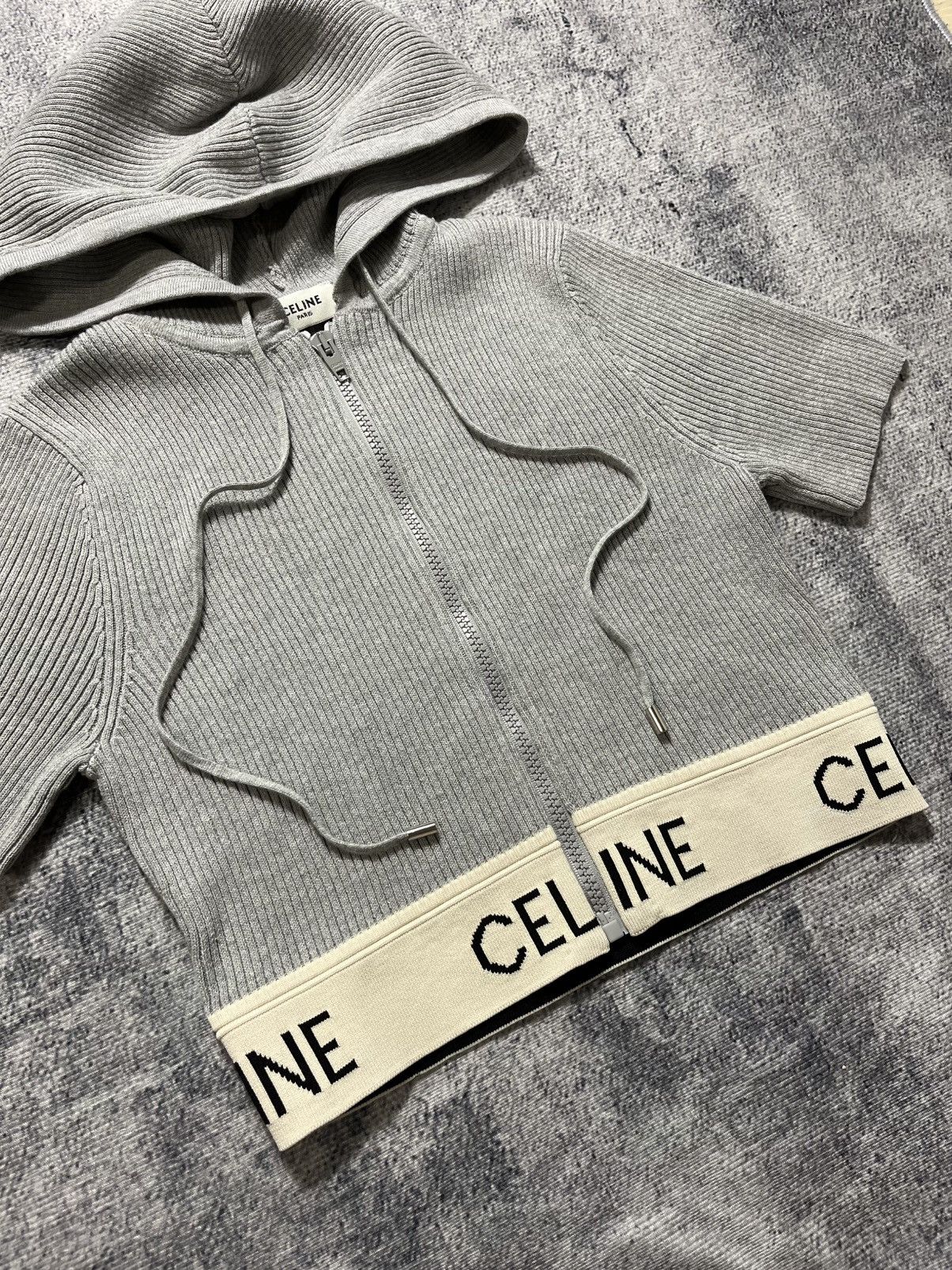Celine Celine cropped zipped short-sleeved sweatshirt Size M / US 6-8 / IT 42-44 - 2 Thumbnail