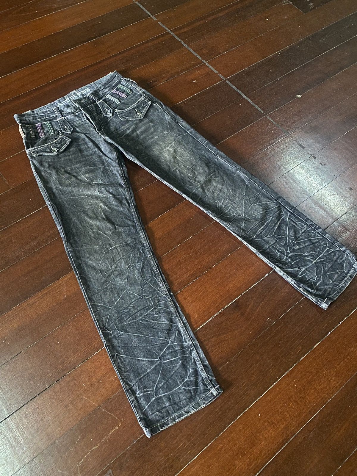 Designer × Japanese Brand × PPFM FIRE 🔥 CRAZY DESIGN ANTFUI JEANS Double Waist HONEY COMB Size US 32 / EU 48 - 5 Thumbnail