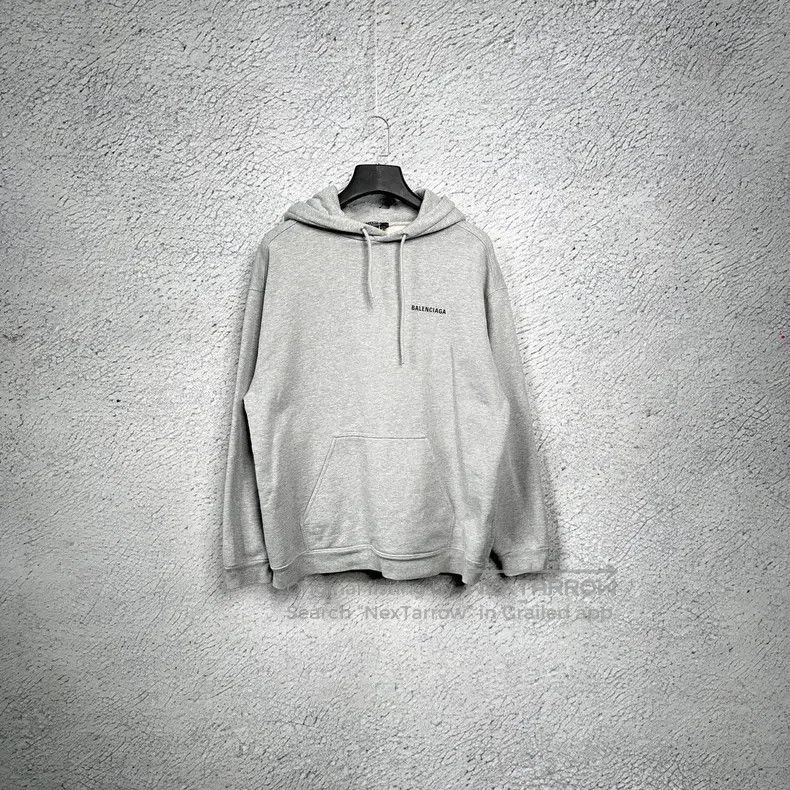 Balenciaga Balenciaga Grey classic front and back logo hooded sweatsh Size US M / EU 48-50 / 2 - 1 Thumbnail