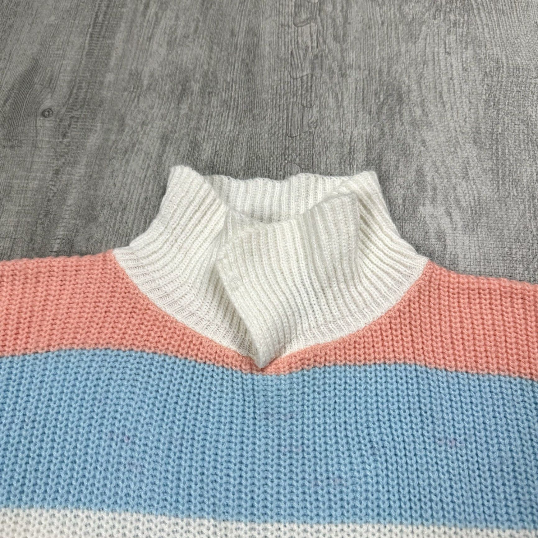 Vintage VINTAGE 70s 80s Women's Pastel Striped Collared Sweater All Seasons Knit Size M Size M / US 6-8 / IT 42-44 - 5 Thumbnail
