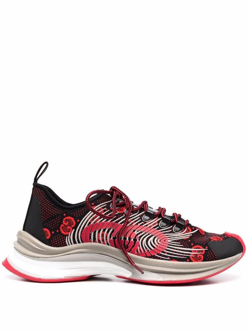 image of Gucci Interlocking G Run Sneakers Size 11 in Red, Men's