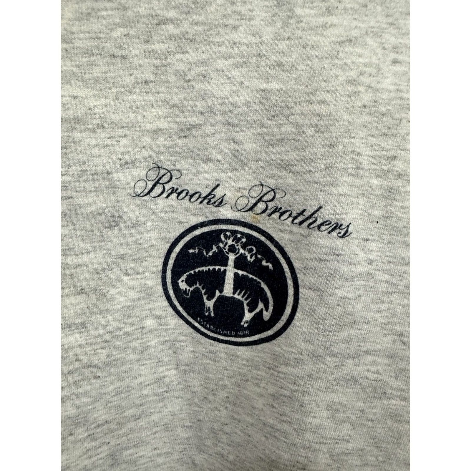 Brooks Brothers VTG 90s Brooks Brothers Golden Fleece Single Stitch T-Shirt XL Heather Gray Mens Shirt Size US XL / EU 56 / 4 - 4 Thumbnail