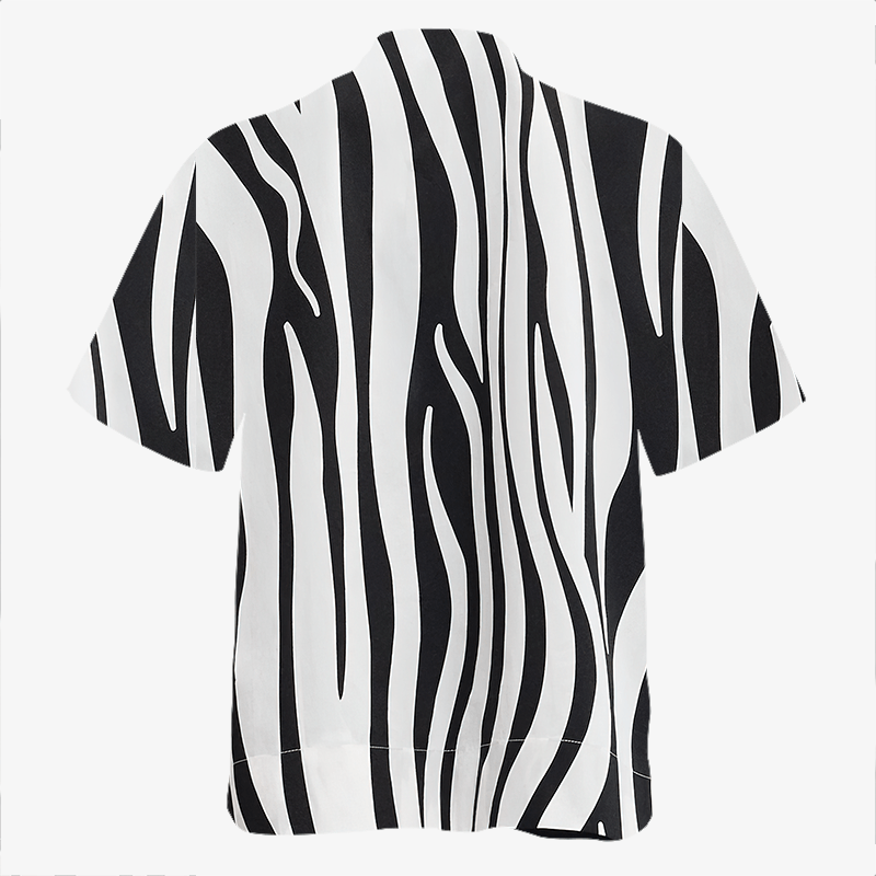 The Unbranded Brand Black and White Zebra Print Mens Short Sleeved Shirt Size US S / EU 44-46 / 1 - 4 Thumbnail