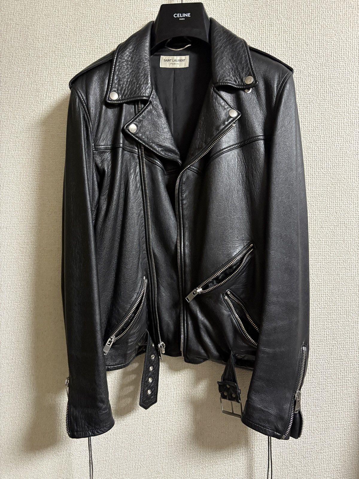 celine by Hedi Slimane 48 定価74万 セリーヌ レザーライダース