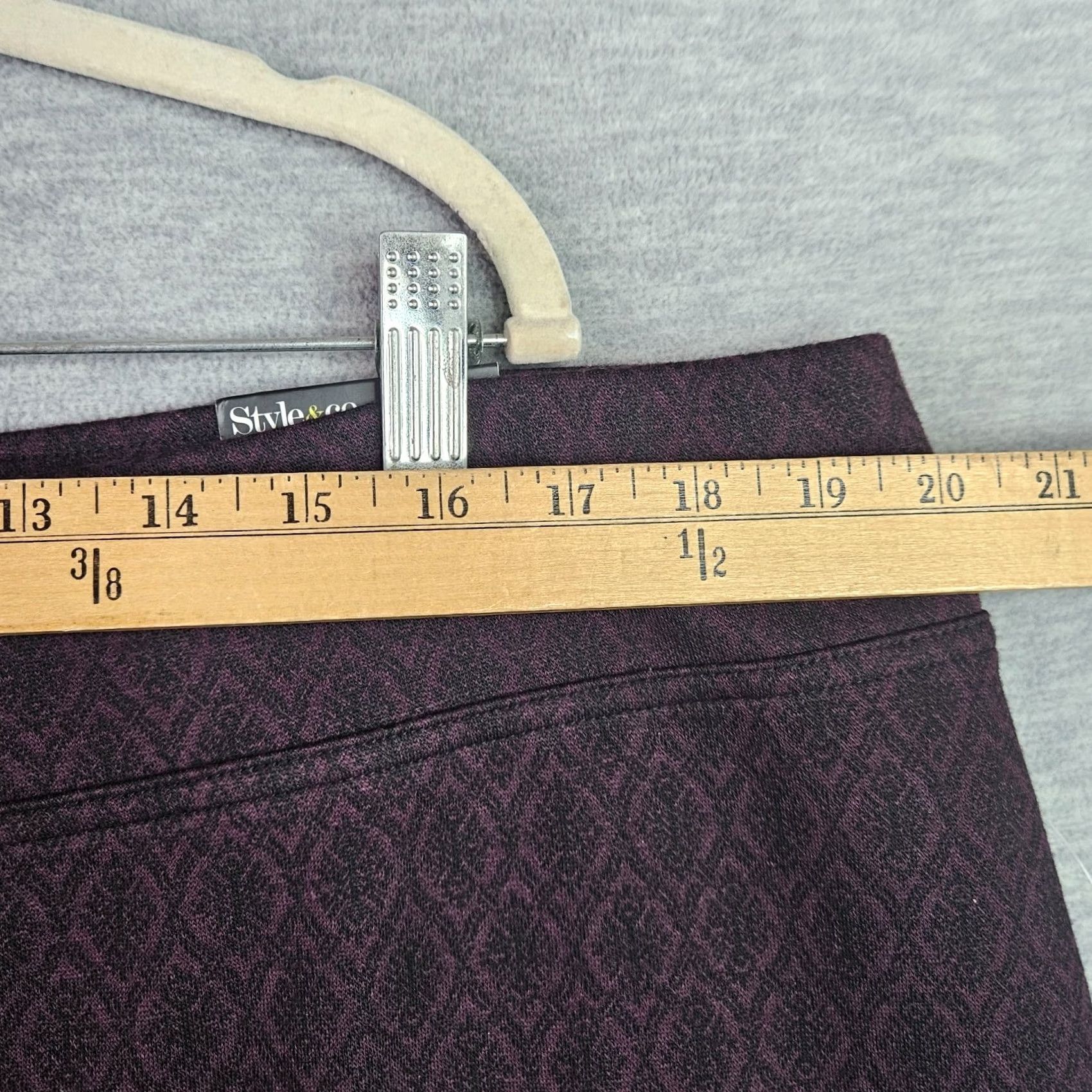 Vintage Style & Co Women Burgundy Stretch Skirt Plus Size 2X NEW A-Line Short Skirt Womens Plus 2X Burgundy Red Polyester Rayon Spandex All Seasons Size 40" / US 18 - 5 Thumbnail