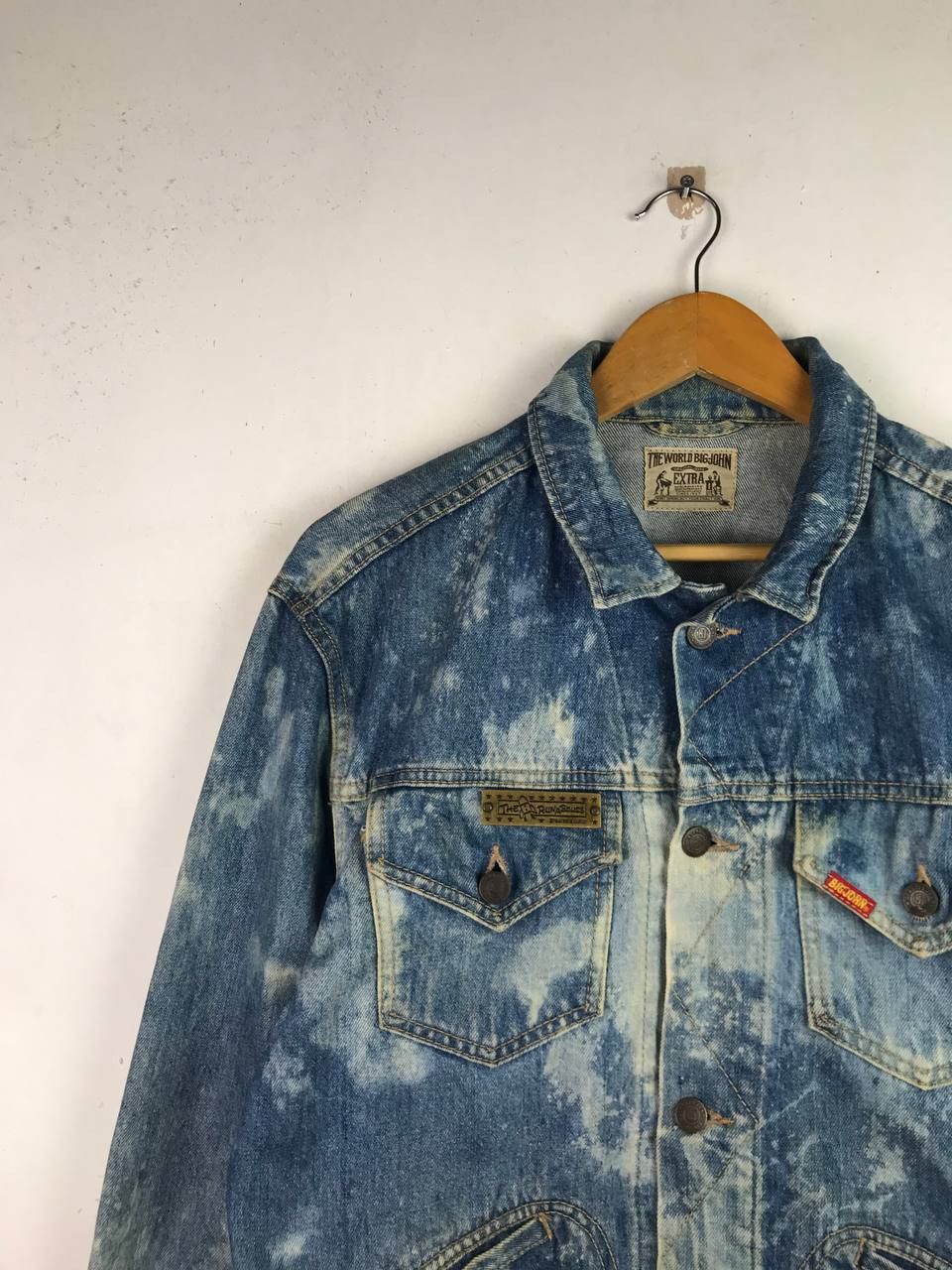 Big John Vintage Distressed 90's Big John Denim Jacket Rare Design Size US L / EU 52-54 / 3 - 7 Thumbnail