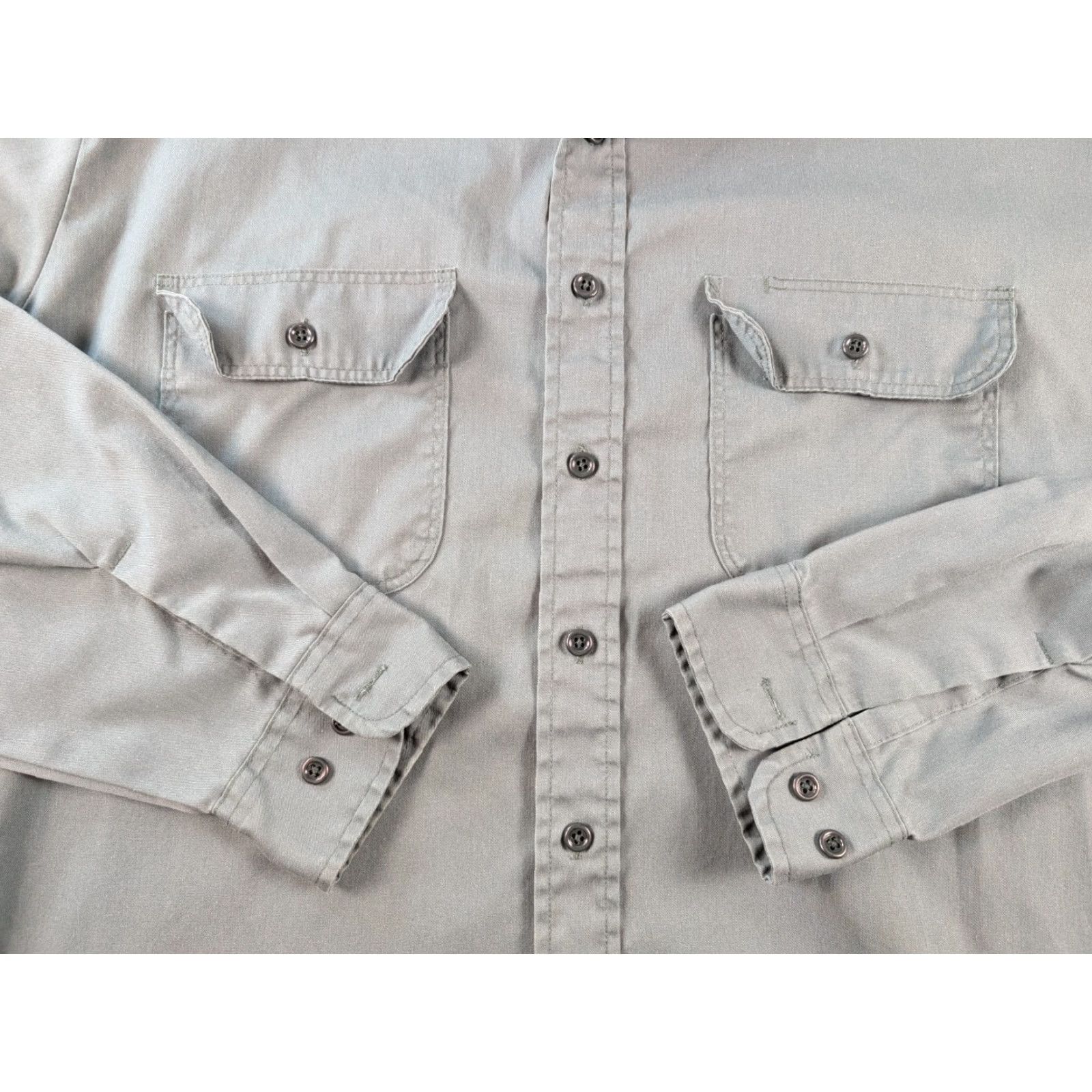 Vintage VINTAGE Big Mac Button-Up Shirt Utility Rugged Work Uniform USA Green Men's XLT Shirt Adult XLT Green Retro 90s Mens Size US XL / EU 56 / 4 - 4 Thumbnail