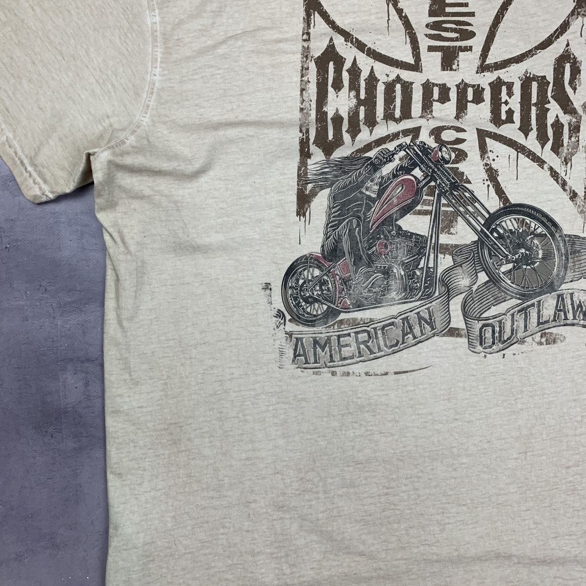 West Coast Choppers Rare! West Choppers American Outlaw Vintage Big Logo Tee Size US XXL / EU 58 / 5 - 12 Thumbnail
