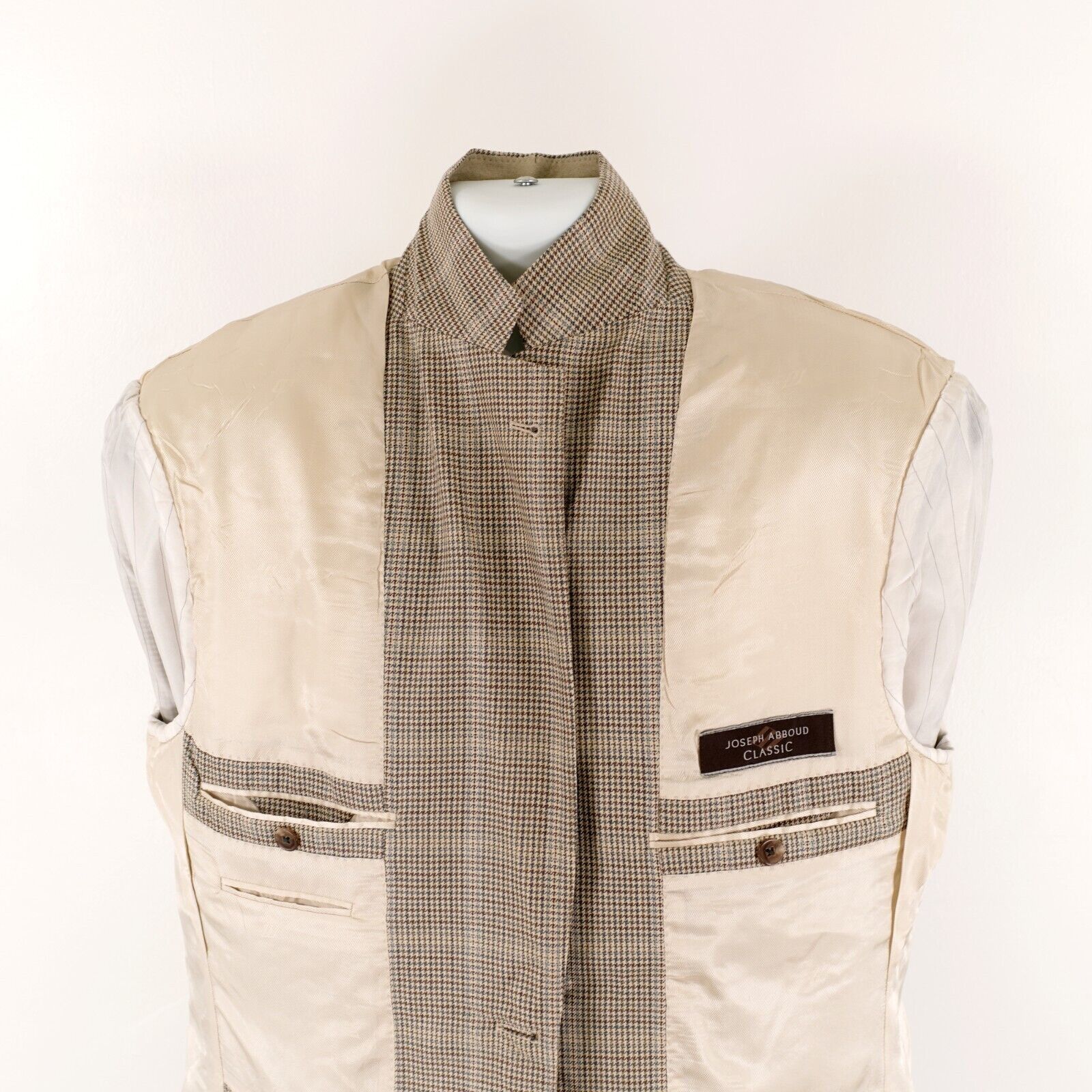 Joseph Abboud Joseph Abboud Classic Wool Silk Green Beige Blue Houndstooth Size 42R - 15 Thumbnail