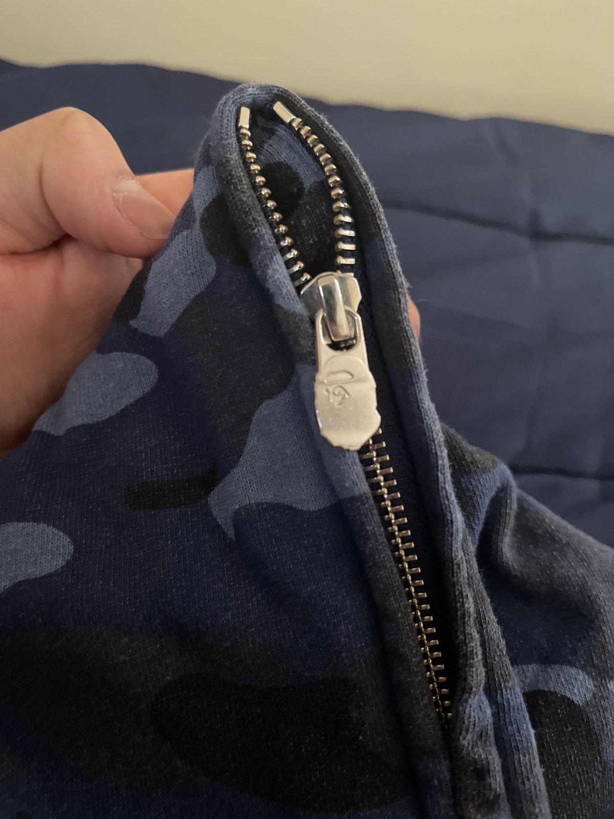 Bape Bape Color Navy Camo Full Zip Hoodie (FW19) Size US L / EU 52-54 / 3 - 3 Thumbnail