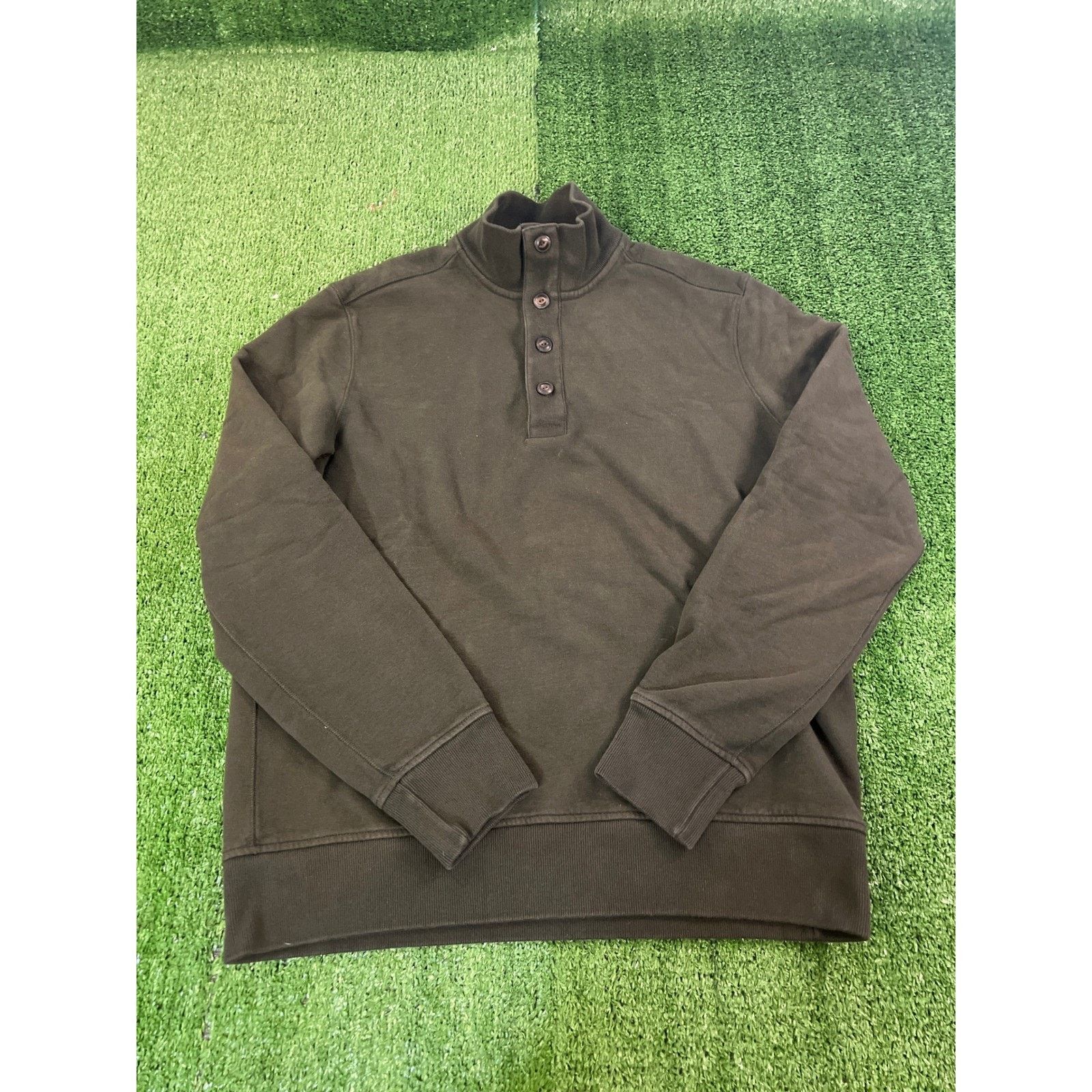 Polo Ralph Lauren Polo Ralph Lauren Mens Khaki Green Mock Neck Button L Size US L / EU 52-54 / 3 - 1 Thumbnail