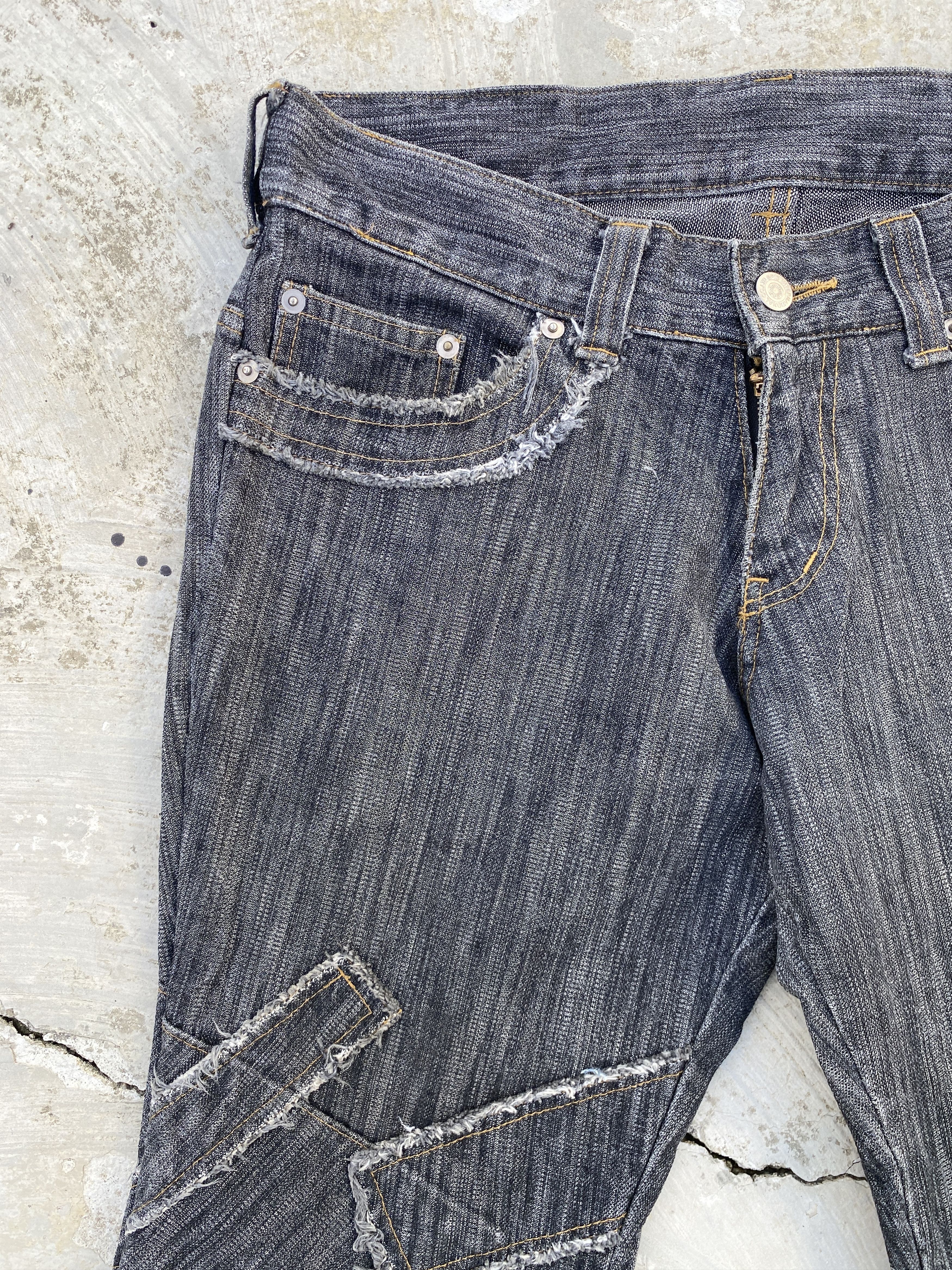 Japanese Brand × Tornado Mart Tornado Mart Patchwork Black Jeans Size US 33 - 4 Thumbnail