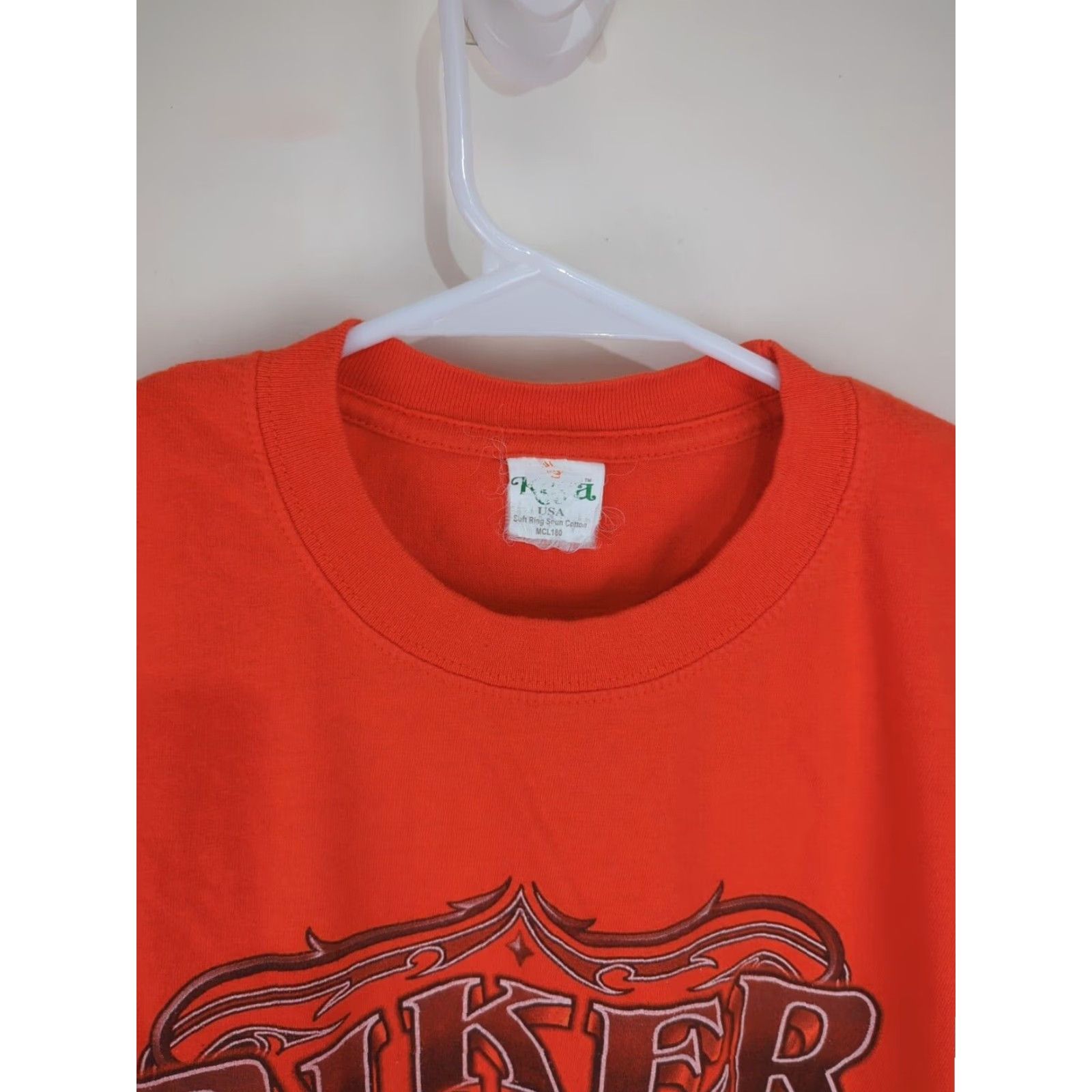 Vintage VINTAGE Thunder Sportswear Biker Forever Long Sleeve Shirt Orange Medium Men Crew Neck FLAMES 90s Hip Hop Biker Size US M / EU 48-50 / 2 - 3 Thumbnail
