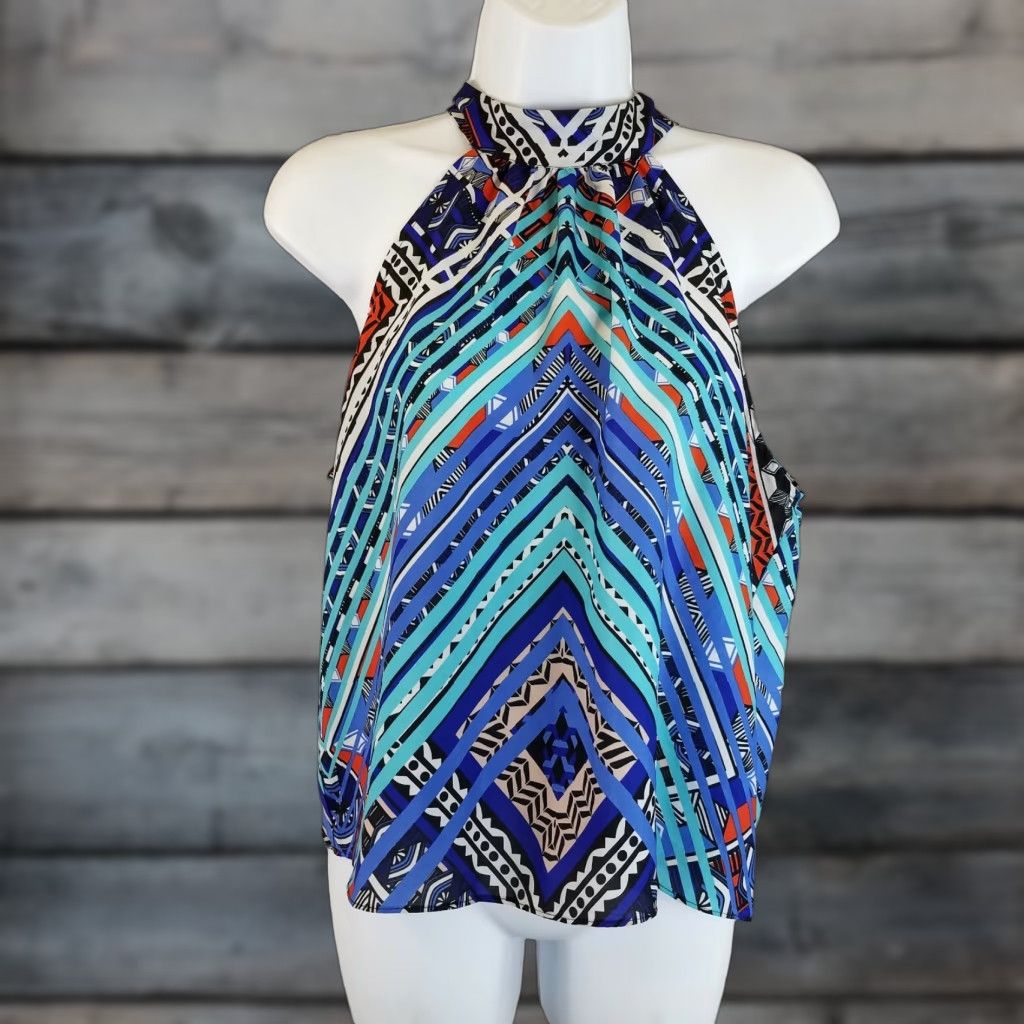 Vintage VINTAGE Bisou Bisou Womens Tank Top Sz Small Blue Red Stripes Ties in Back Size S / US 4 / IT 40 - 1 Thumbnail