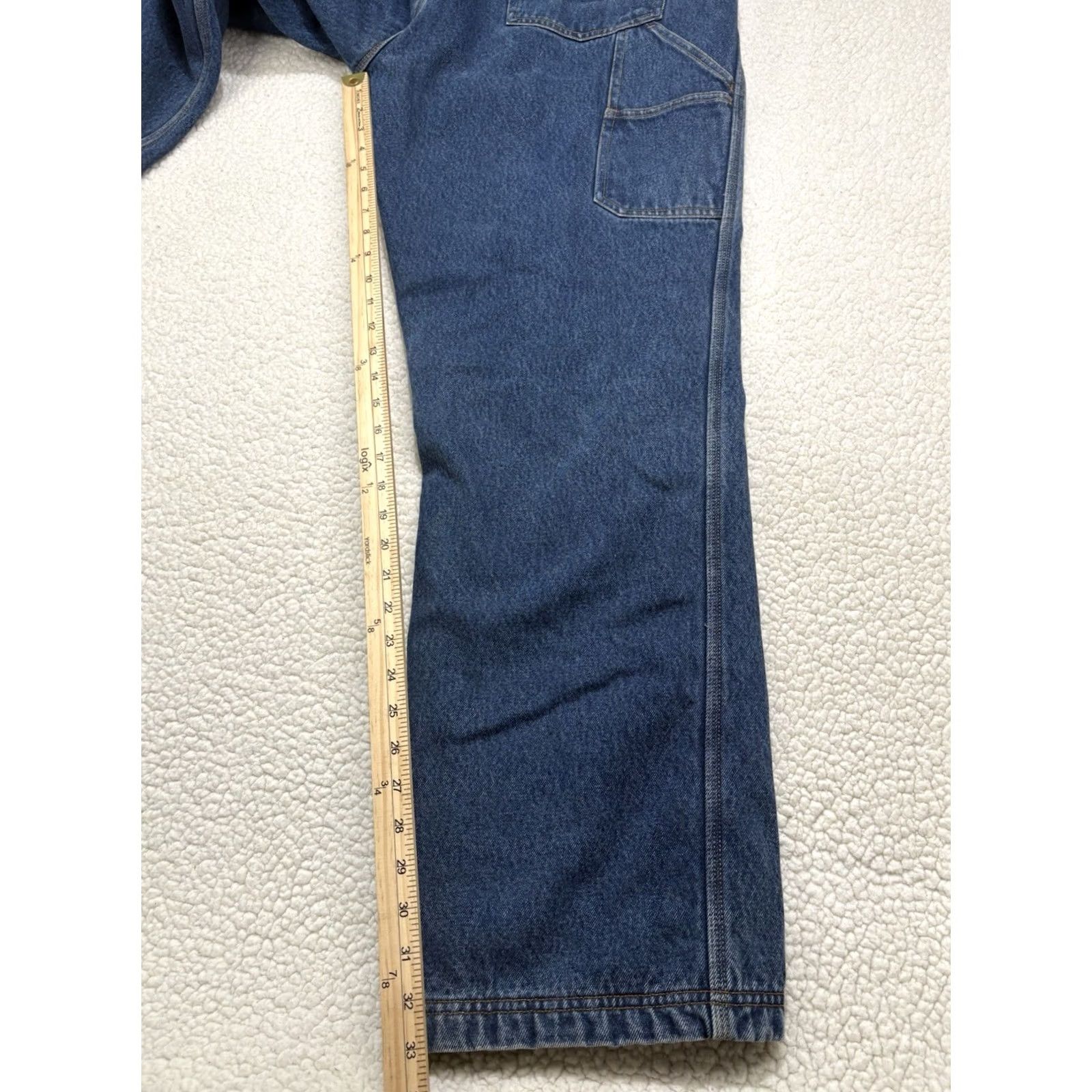 CO Duluth Jeans Mens 40x34 Blue Denim Work Carpenter Straight Lined 5-Pocket Zipper Button Casual Seasonal Regular Mens Size US 40 / EU 56 - 5 Thumbnail