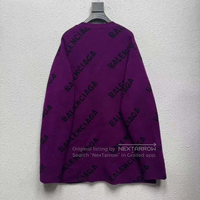 Balenciaga Balenciaga Fuchsia Bullet Full Print Knit Wool Open Cardig Size US M / EU 48-50 / 2 - 3 Thumbnail