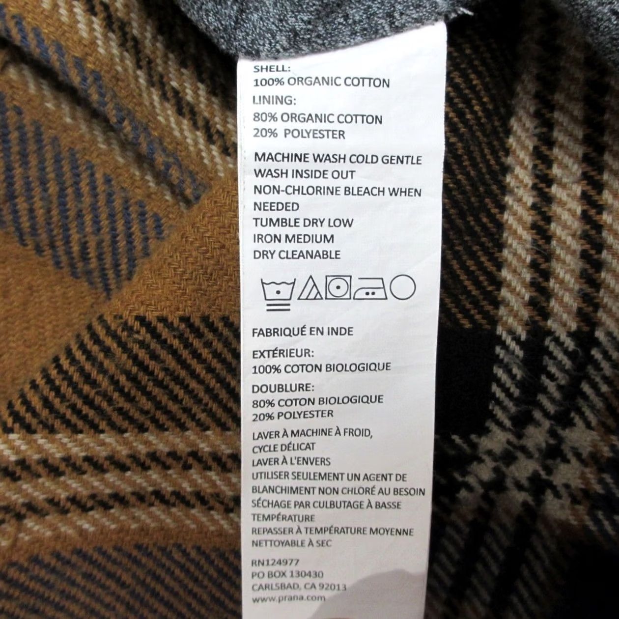 Prana prAna Shirt Jacket Mens Large Orange Blue Plaid Flannel Lando Pearl Snap Shacket Outdoor Casual Hiking Lined Pocket Size US L / EU 52-54 / 3 - 4 Thumbnail