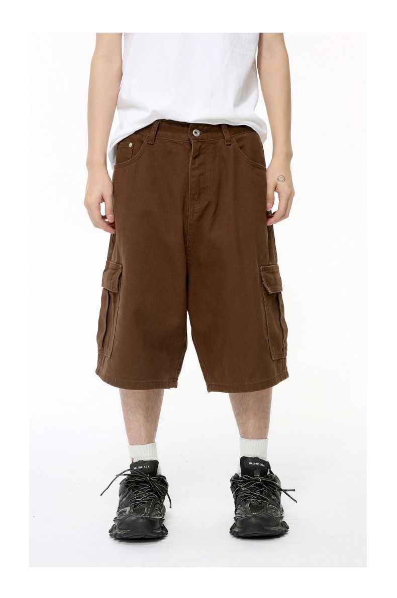 Japanese Brand × Jean Casual Straight Cotton Brown Denim Shorts Size US 32 / EU 48 - 1 Thumbnail
