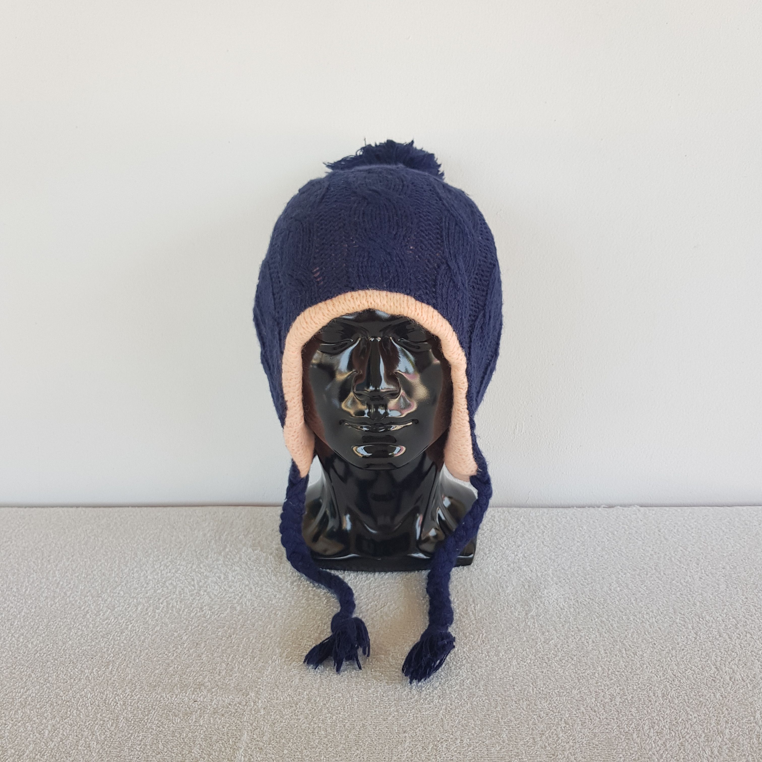 Aran Isles Knitwear Vintage Japanese Earflap Beanie Aran Isle Knit Ski Caps Hat Size ONE SIZE - 2 Thumbnail