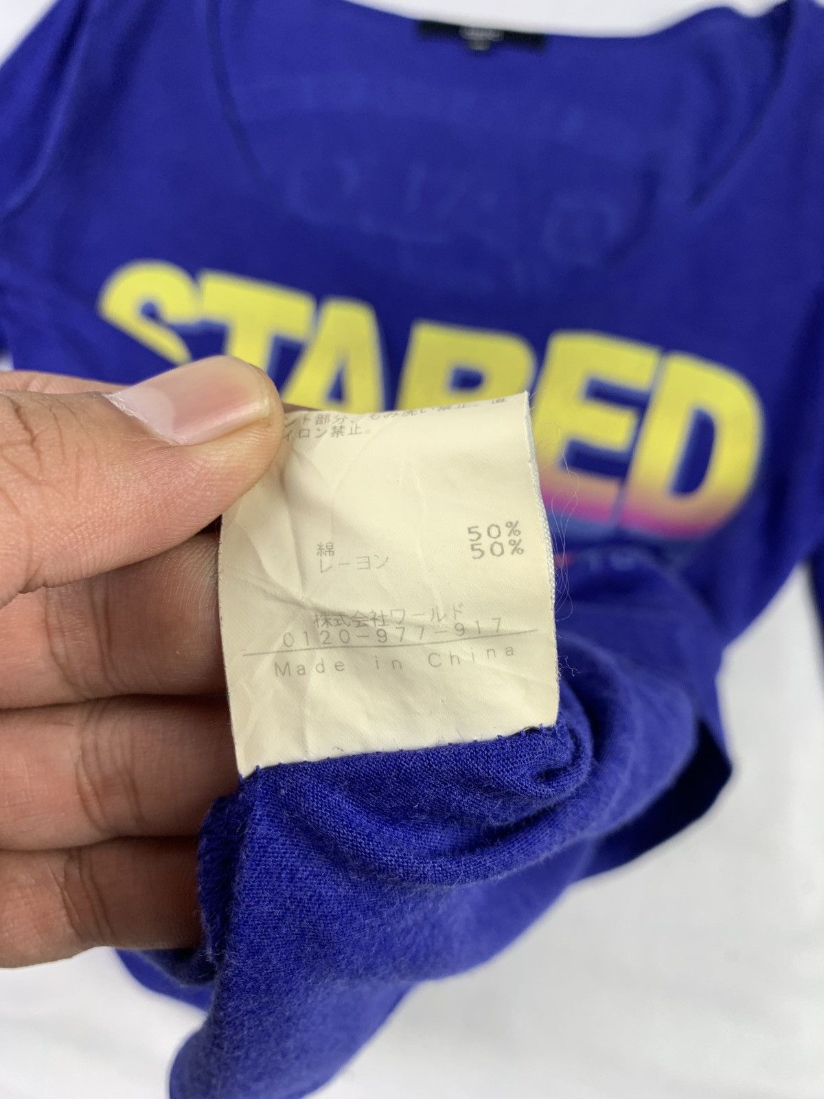 Japanese Brand y2k Ozoc Japan Blue Poem Graphic Wide Neck Longsleeve Top Size M / US 6-8 / IT 42-44 - 12 Thumbnail