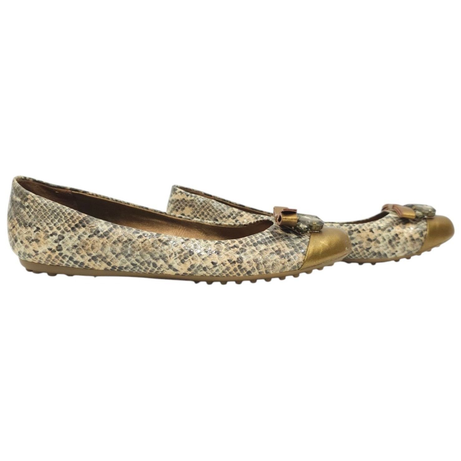 Other Libby Edelman Snakeskin Print Flats Women 8.5 M Bow Size US 8.5 / IT 38.5 - 2 Thumbnail
