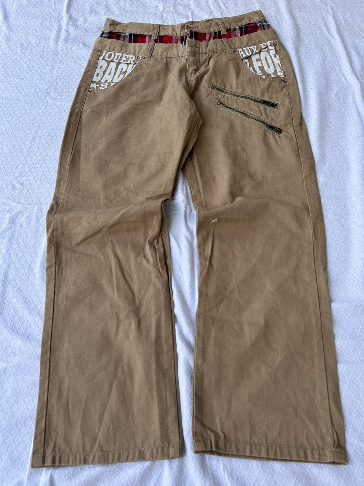 If Six Was Nine 💸BINDINGOFFER💸Double waist japanese poem casual chino pants Size US 32 / EU 48 - 1 Thumbnail