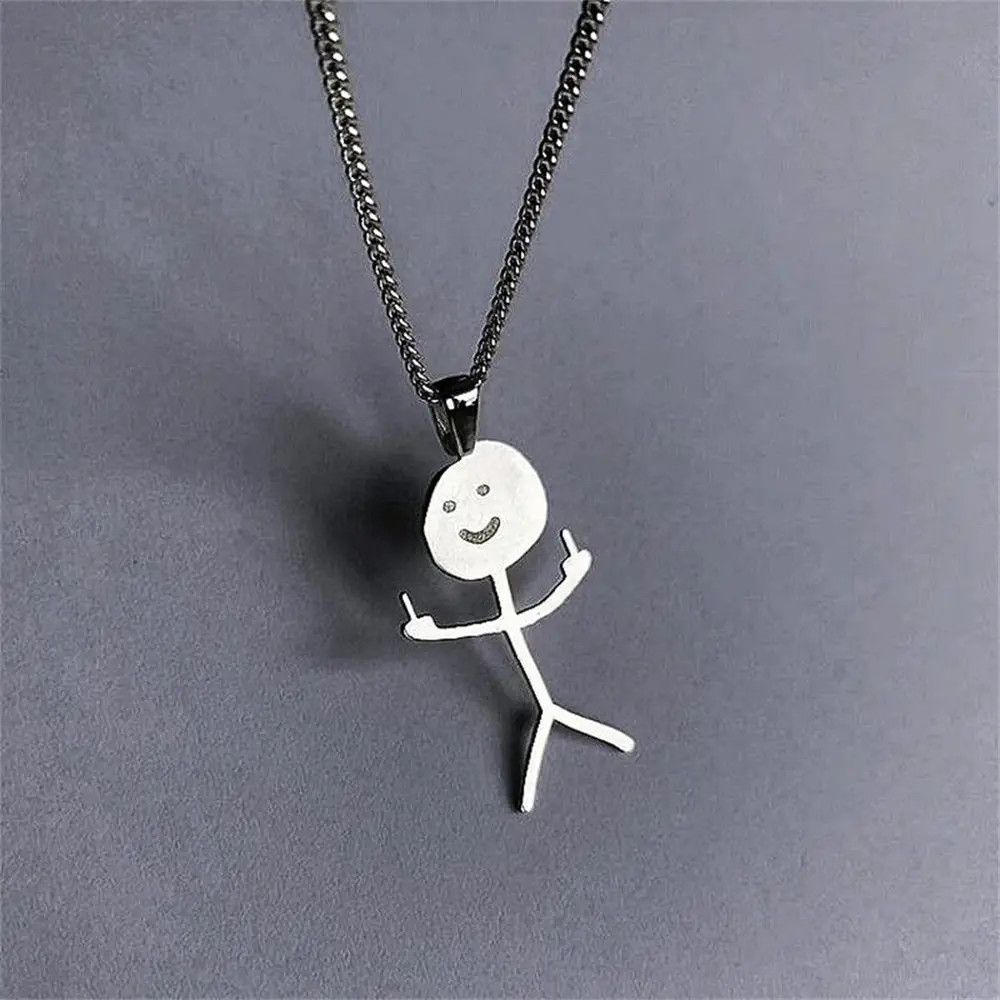 Jewelry Hip Hop Fxck You Doodle Necklace Size ONE SIZE - 1 Thumbnail