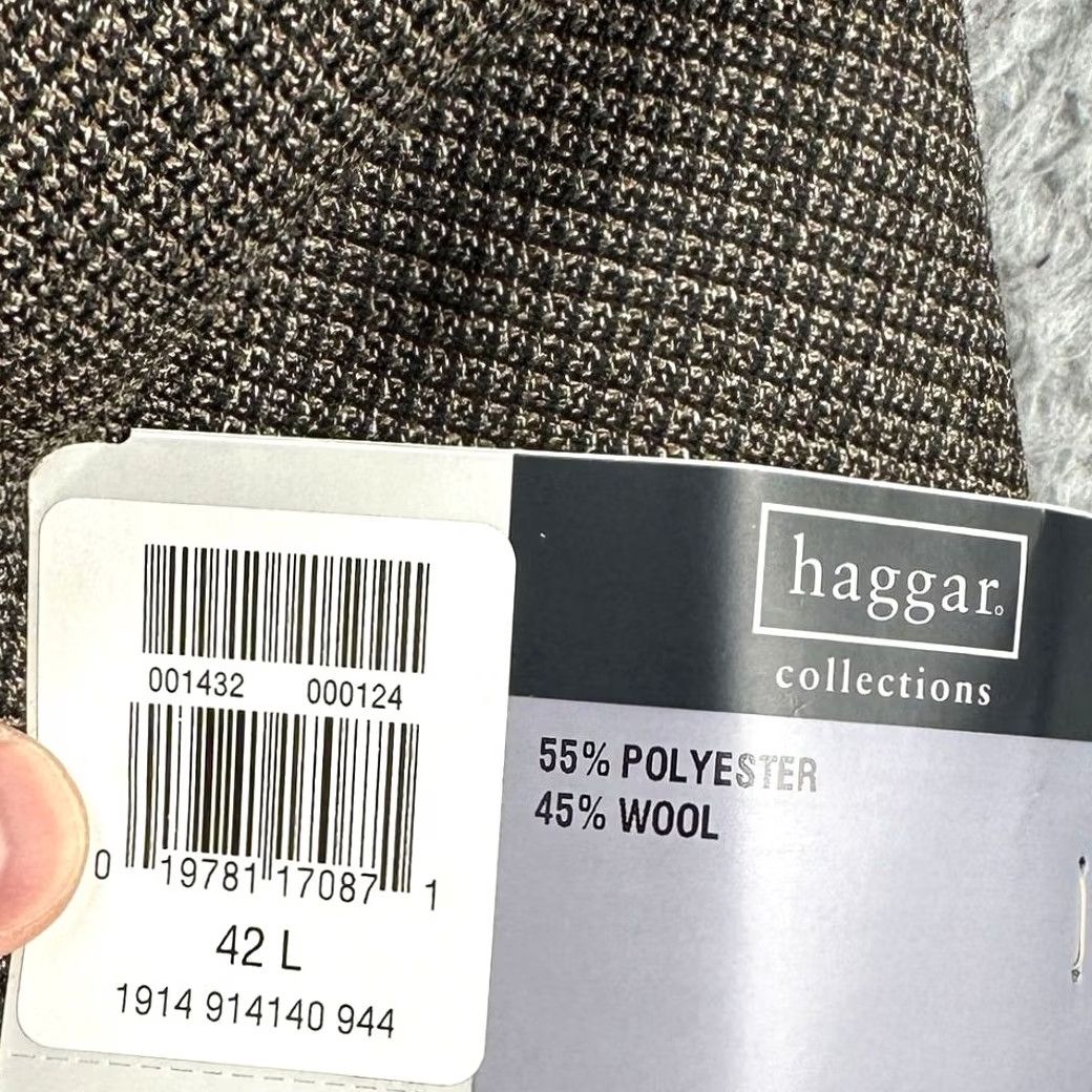 Haggar Haggar Sport Coat Blazer Men 42L Brown Wool Blend 2 Front Button Flap Pocket NEW Size 42R - 2 Thumbnail