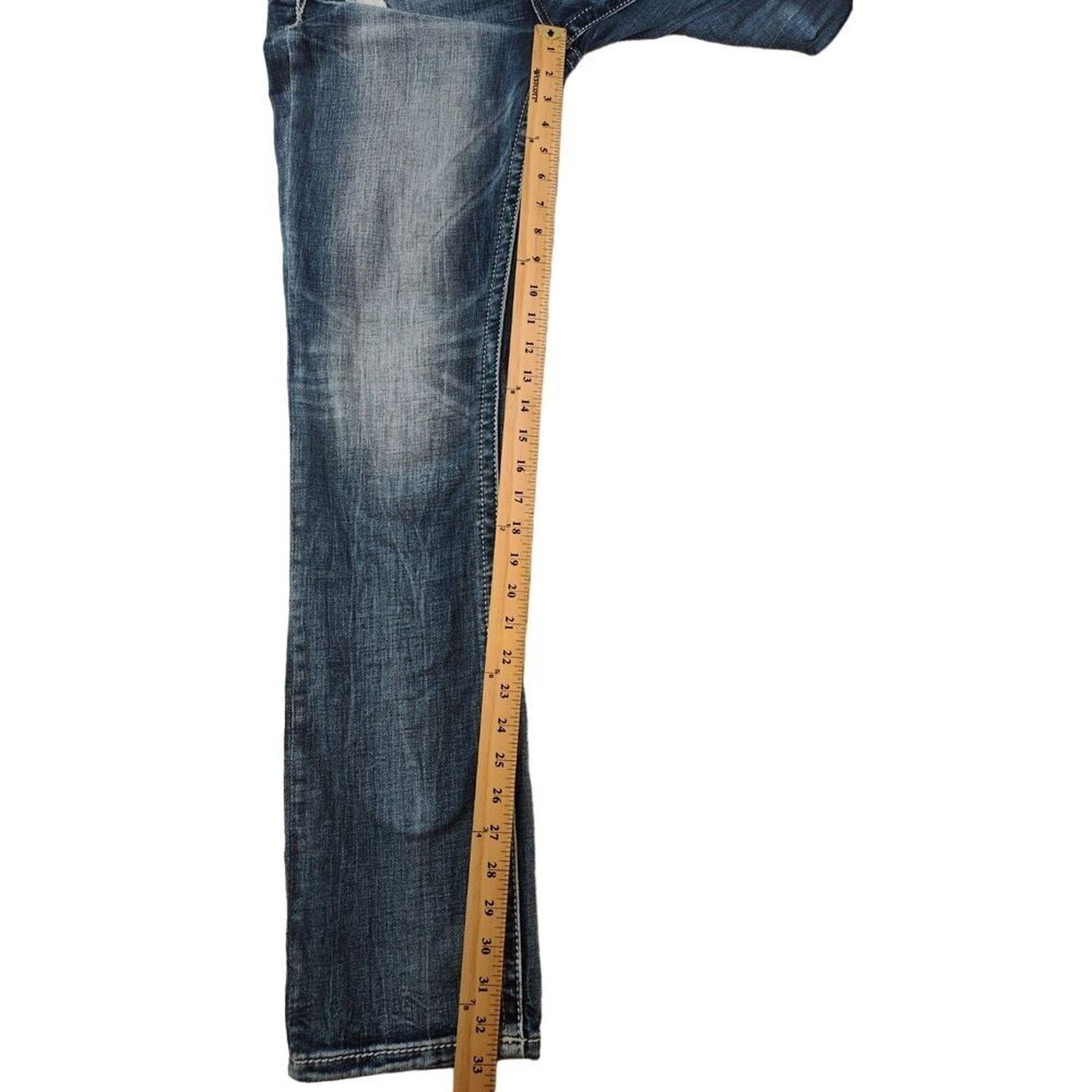 Miss Me Miss Me Straight Womens Jeans 29 Selvedge Bling Distressed Size 29" - 7 Thumbnail