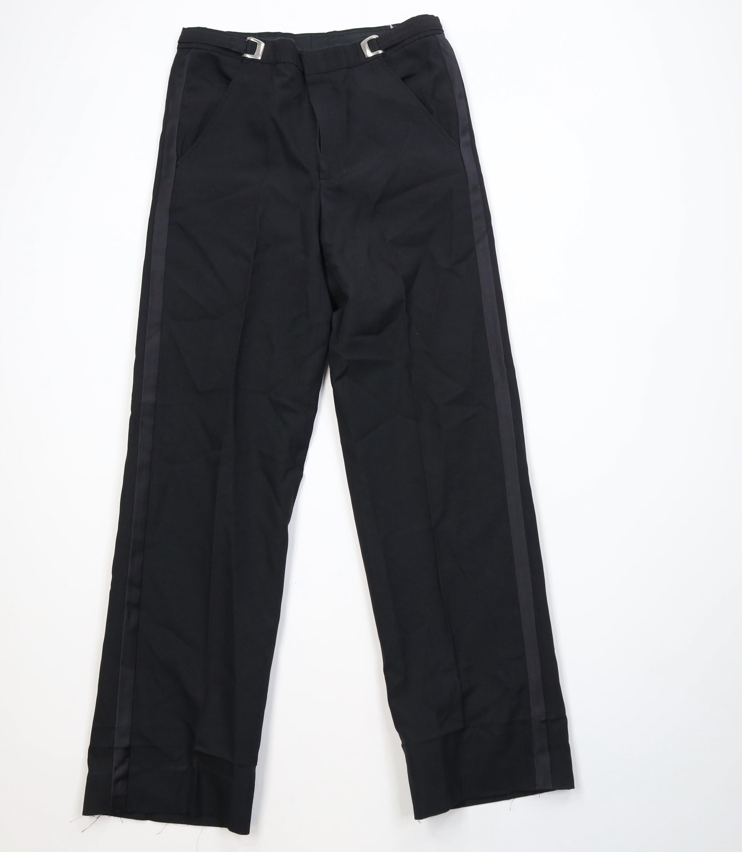 Vintage Vintage 90s Streetwear Knit Buckle Waist Tuxedo Pants Prom Size US 29 - 1 Thumbnail