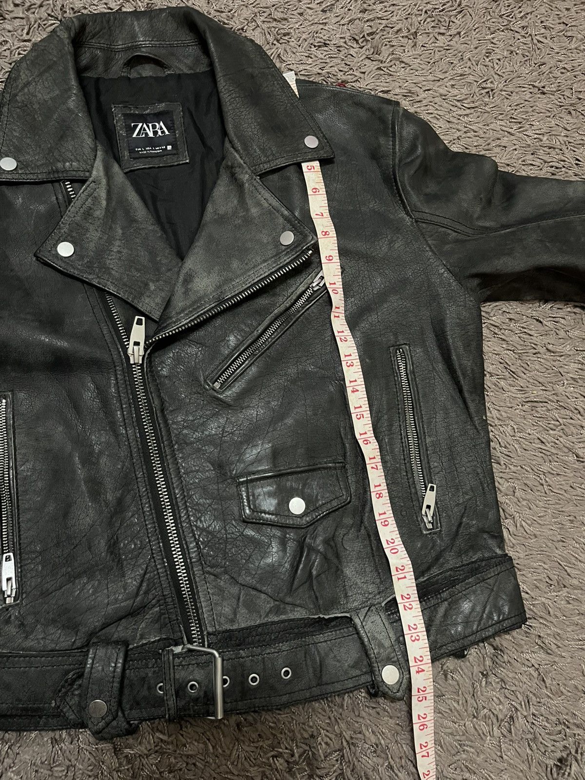 Zara Vintage 2000s buffalo leather double collar #H1 Size US L / EU 52-54 / 3 - 14 Thumbnail