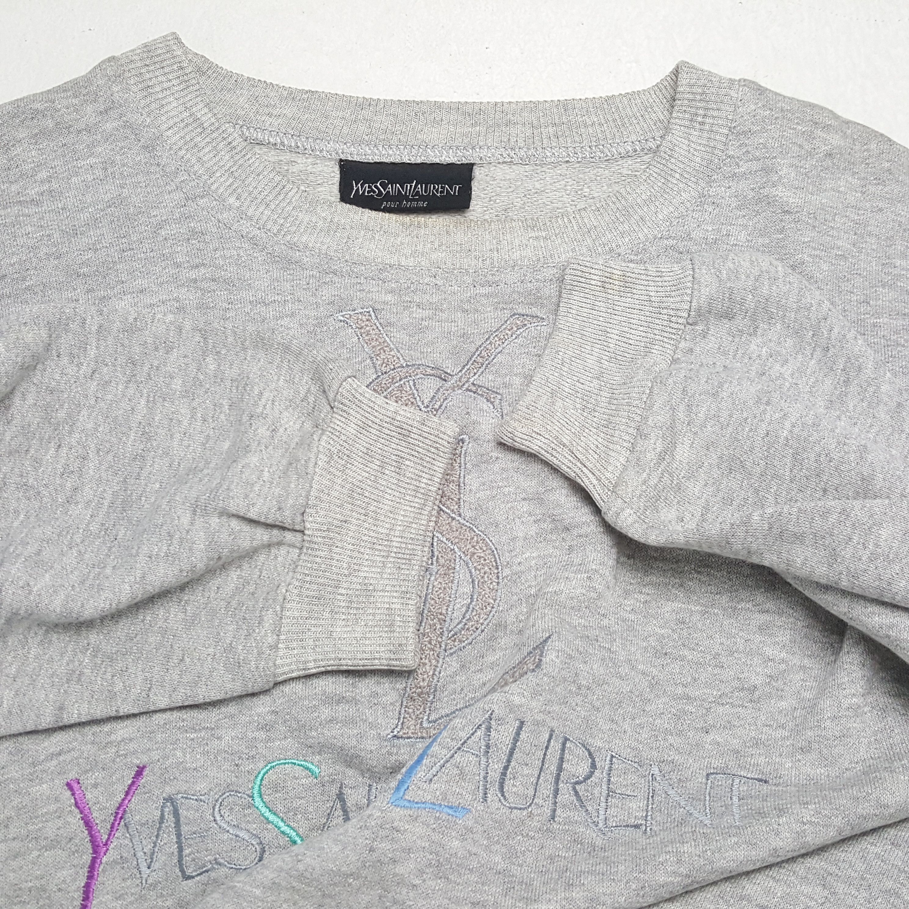 Yves Saint Laurent Vintage YVES SAINT LAURENT Italian Fashion Brand Sweatshirt Size US M / EU 48-50 / 2 - 8 Thumbnail