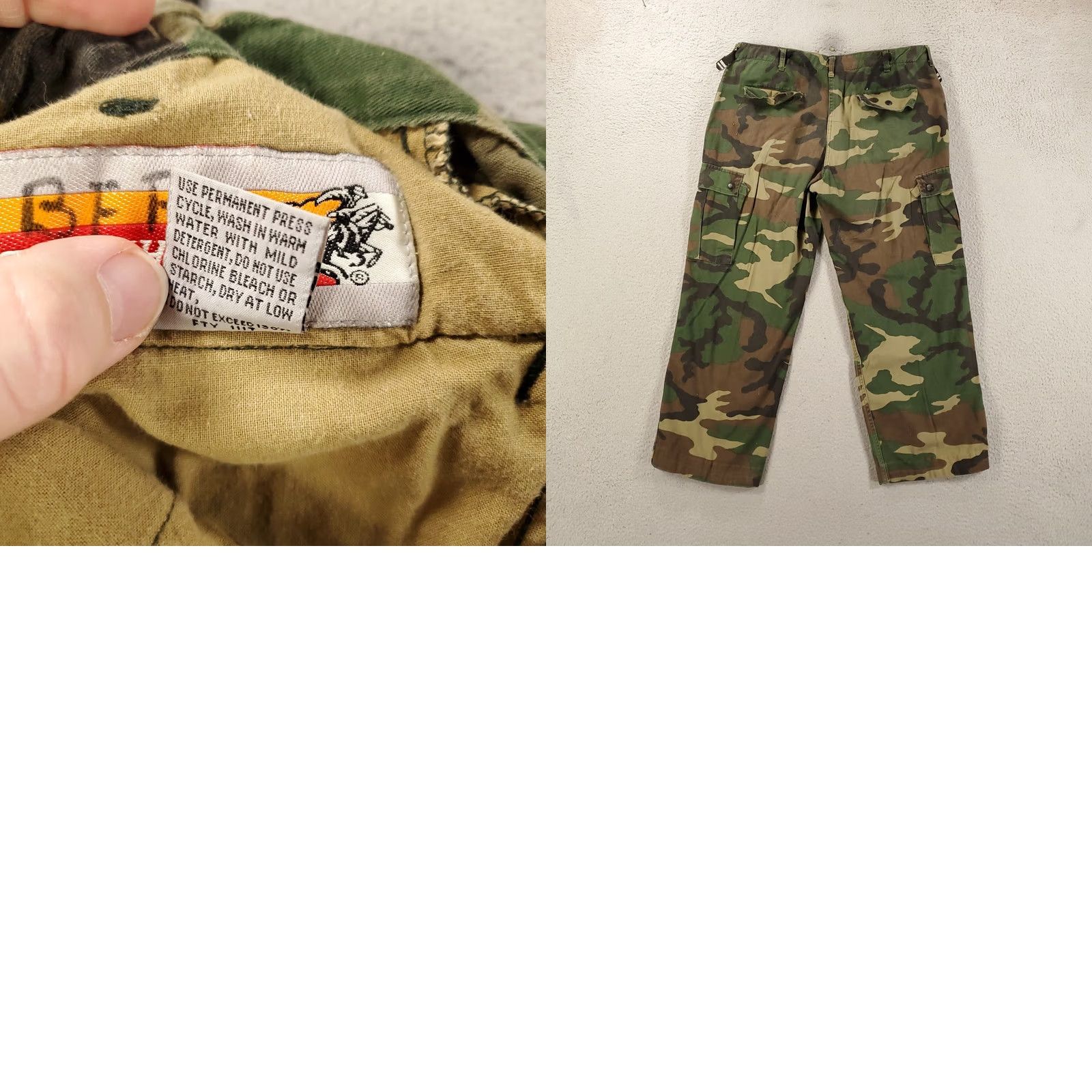 AMO VINTAGE Camo Pants Regular Size 38 26 Inseam Cargo Pocket 5-Pocket Woodland Camouflage Army Grunge Outdoor Baggy Mens Size US 26 / EU 42 - 8 Thumbnail