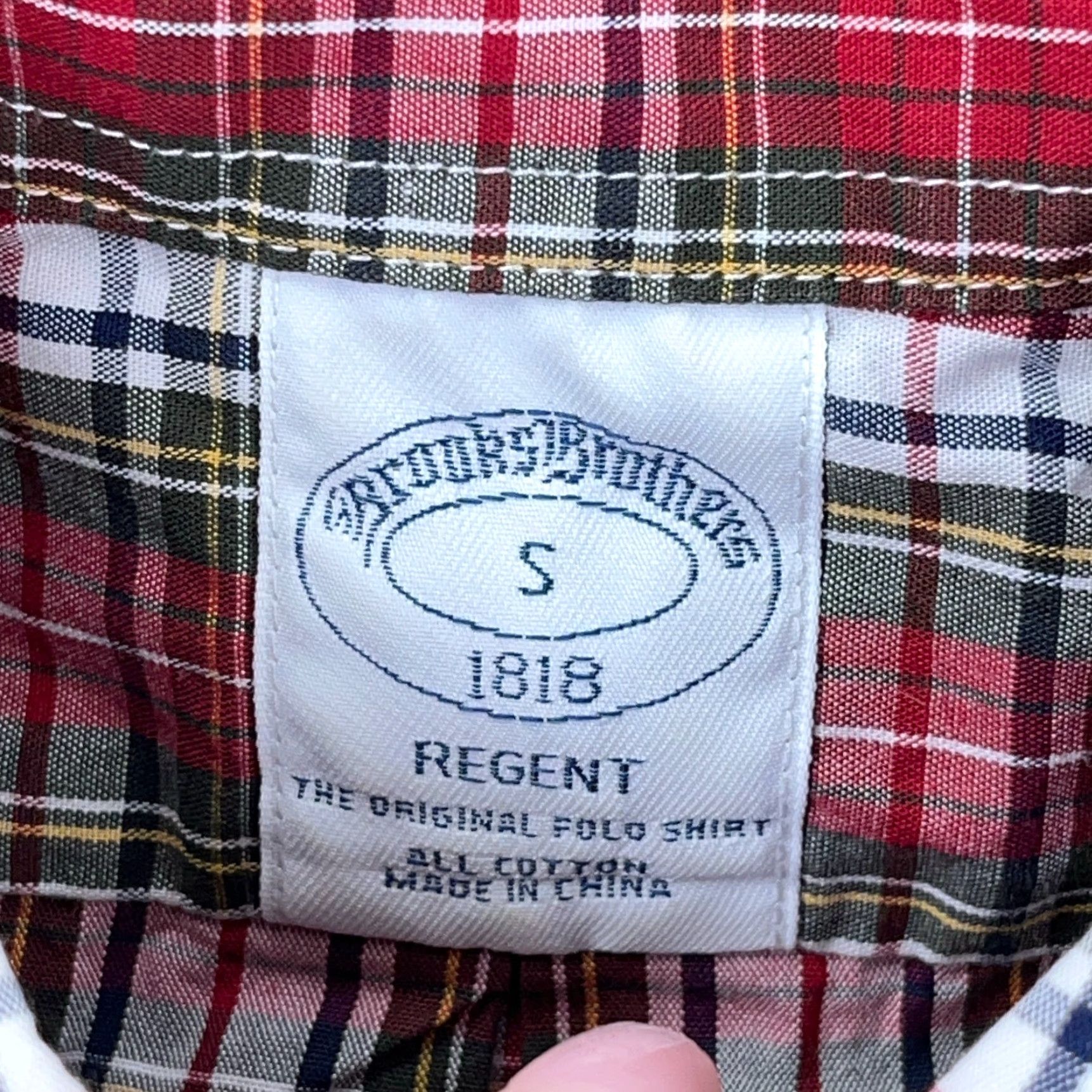 Brooks Brothers Brooks Brothers Shirt Adult Small Red Plaid Button-Up Oxford Cloth Mens Size 36R - 3 Thumbnail