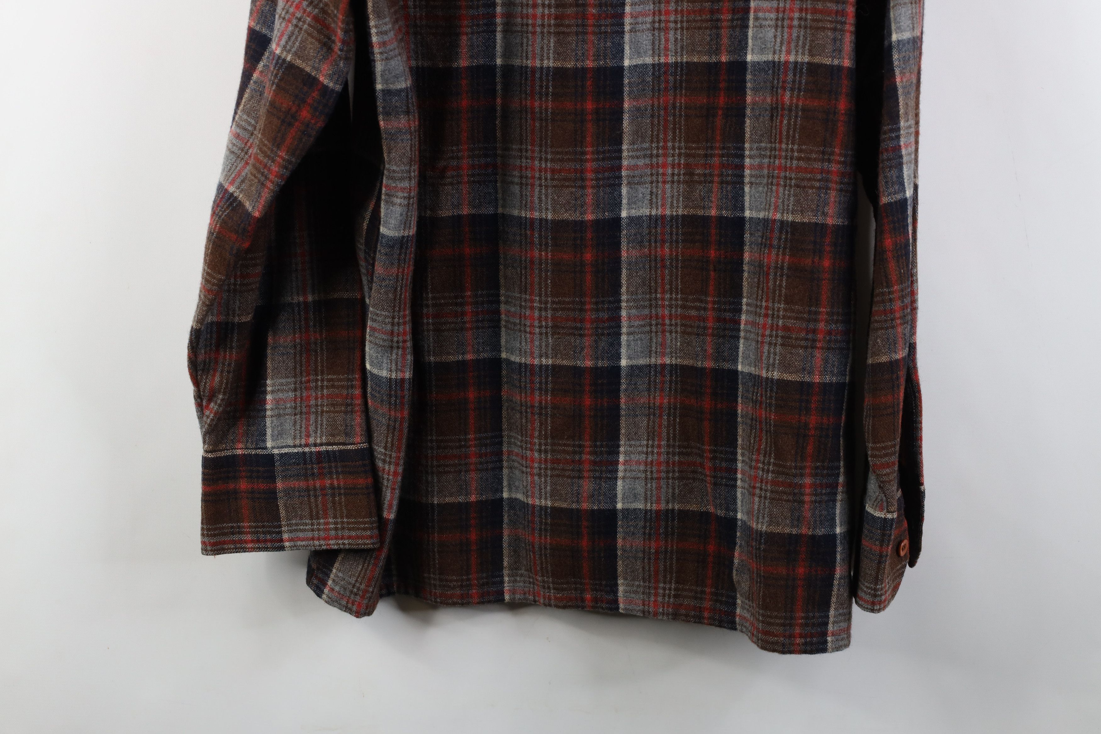 Vintage Vintage 70s Streetwear Knit Collared Flannel Button Shirt Size US L / EU 52-54 / 3 - 11 Thumbnail