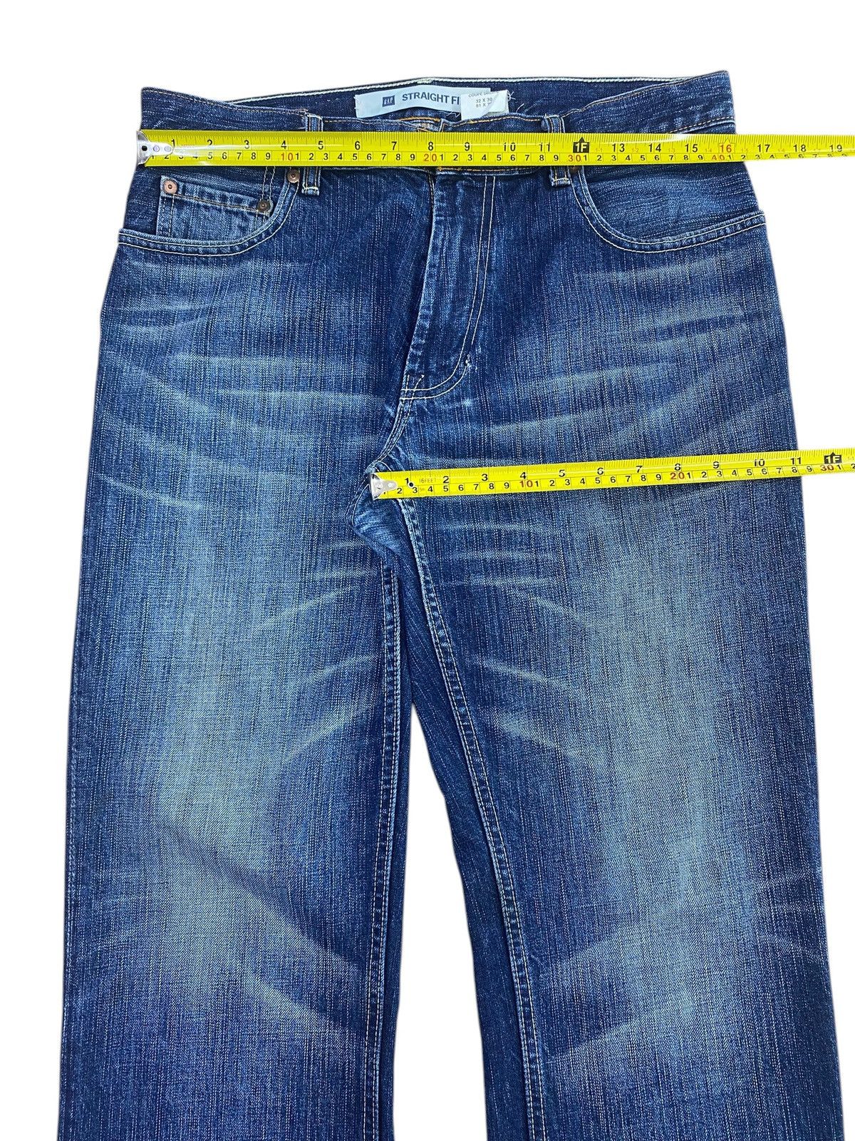 Gap GAP Whiskers Blue Wash Style Straight Cut Jeans Size US 32 / EU 48 - 5 Thumbnail