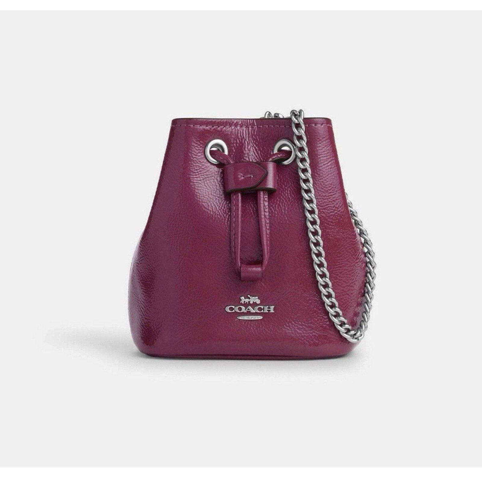 Coach NWT Coach Drawstring Wristlet Pouch Bag Pink Leather CZ028 Size ONE SIZE - 5 Thumbnail
